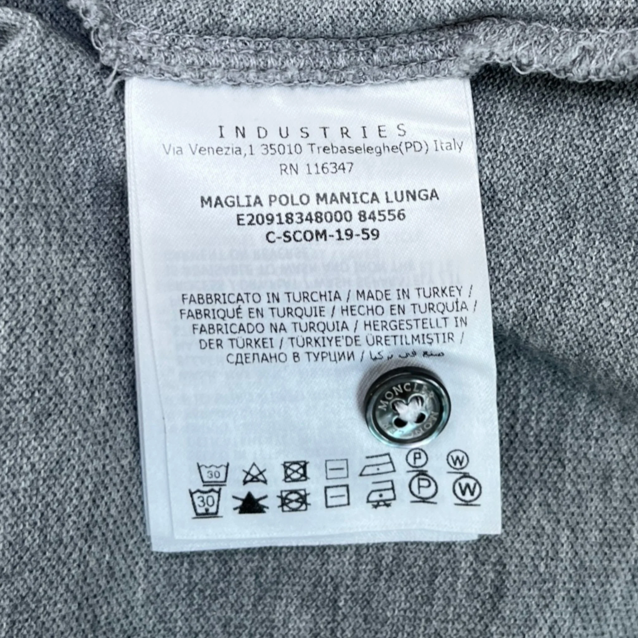 Men's Maglia Polo Shirt Grey Size XL - Image 8