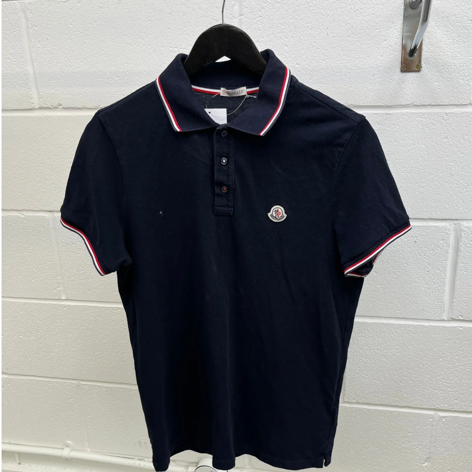 Men's Maglia Polo Shirt Navy Size M - Image 9