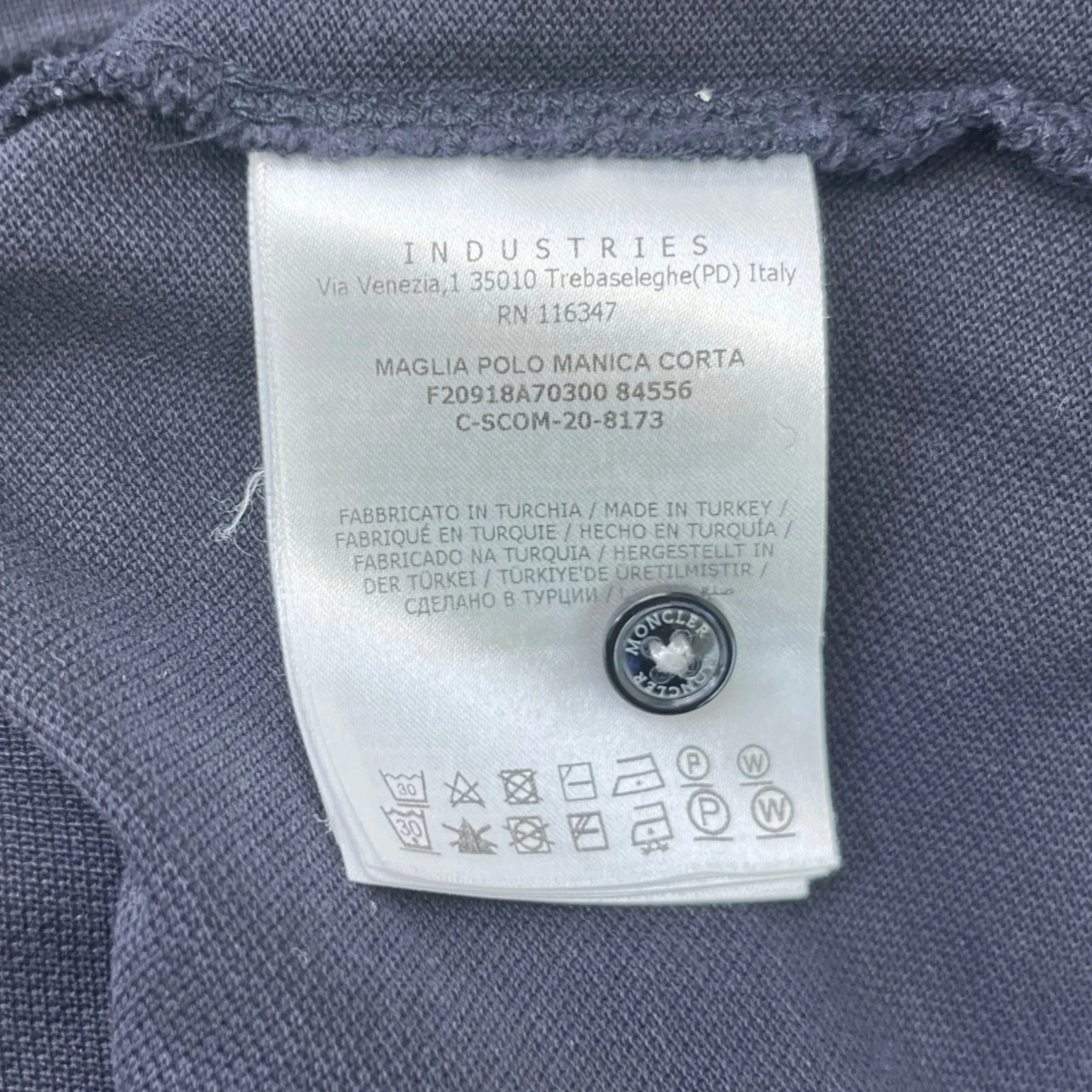 Men's Maglia Polo Shirt Navy Size M - Image 8
