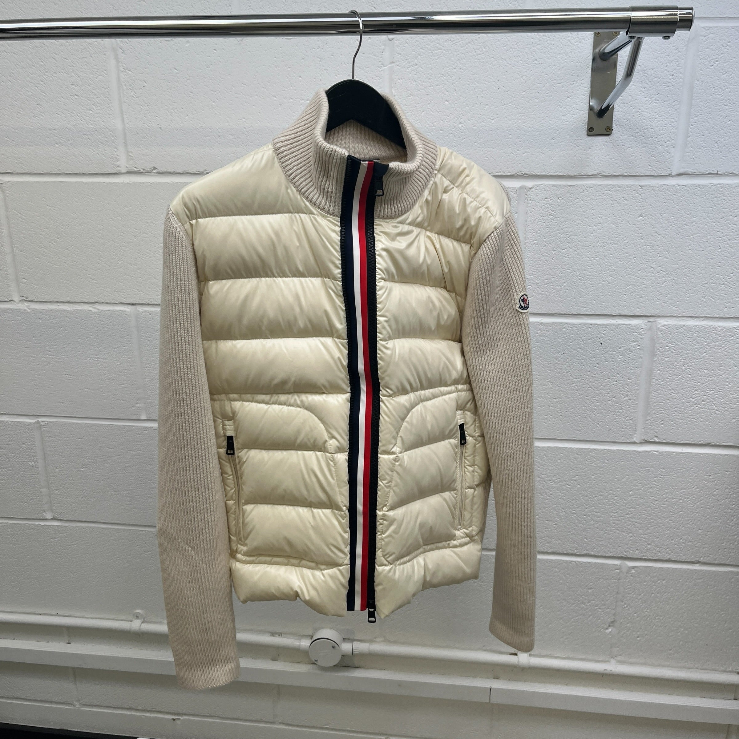 Men's Maglione Tricot Cardigan Cream Size M - Image 10