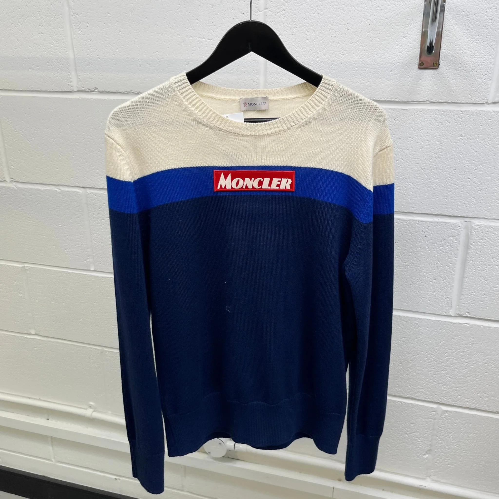 Men's Maglione Tricot Jumper Navy Size M - Image 10