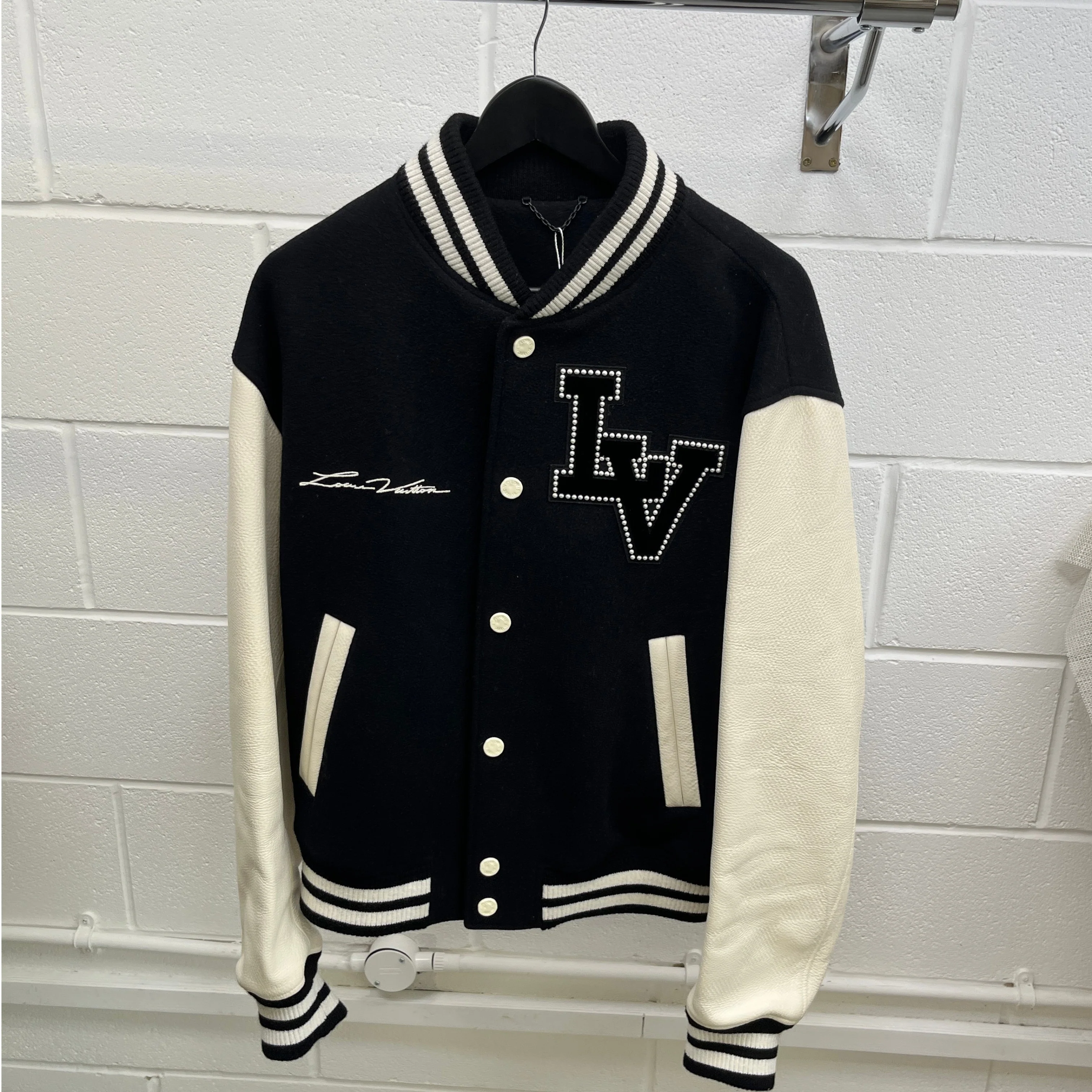 Men's Marque Deposee Varsity Jacket Black Size IT 52 / XL - Image 9