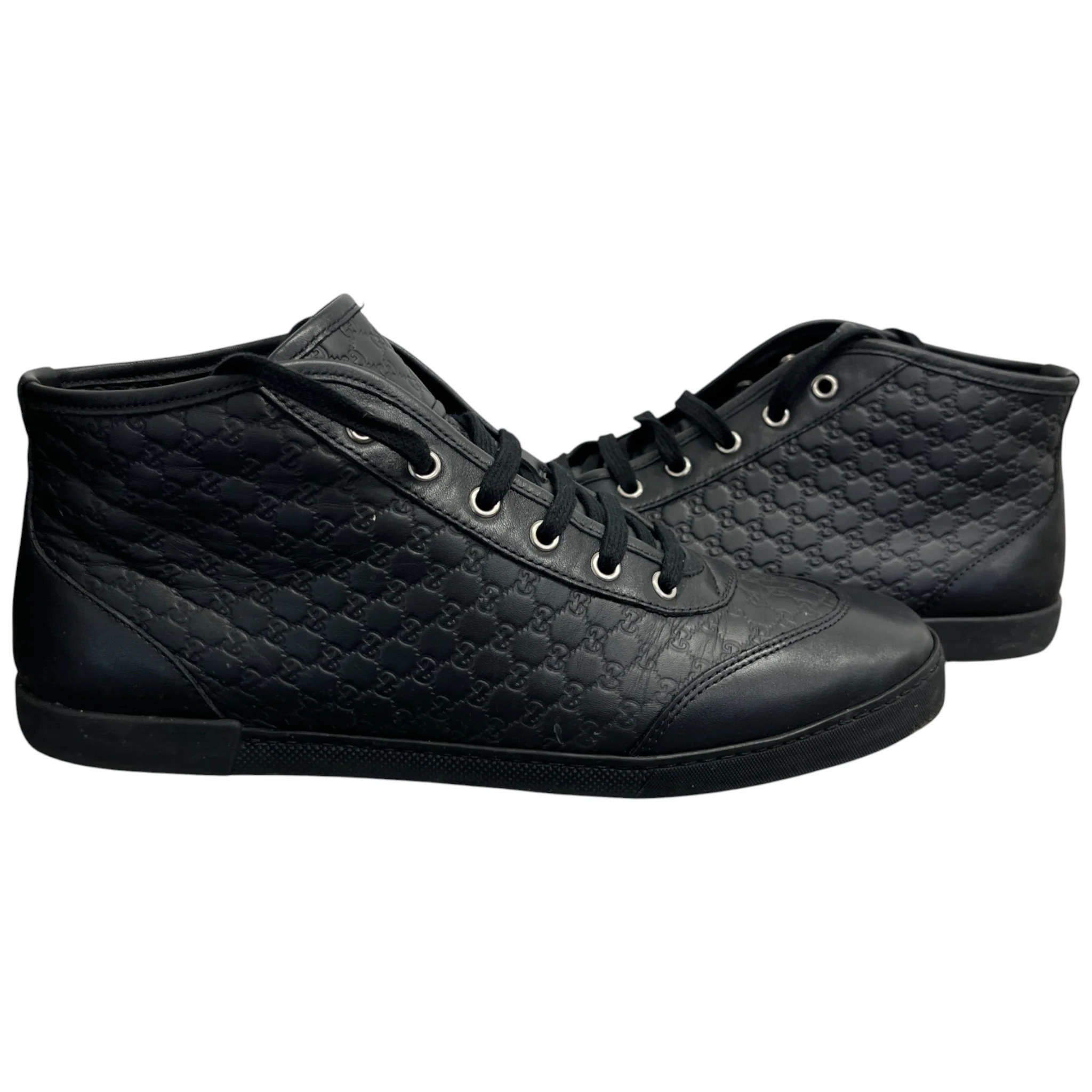 Men's Microguccissima High Trainers Black Size EU 41 / UK 7 - Image 3