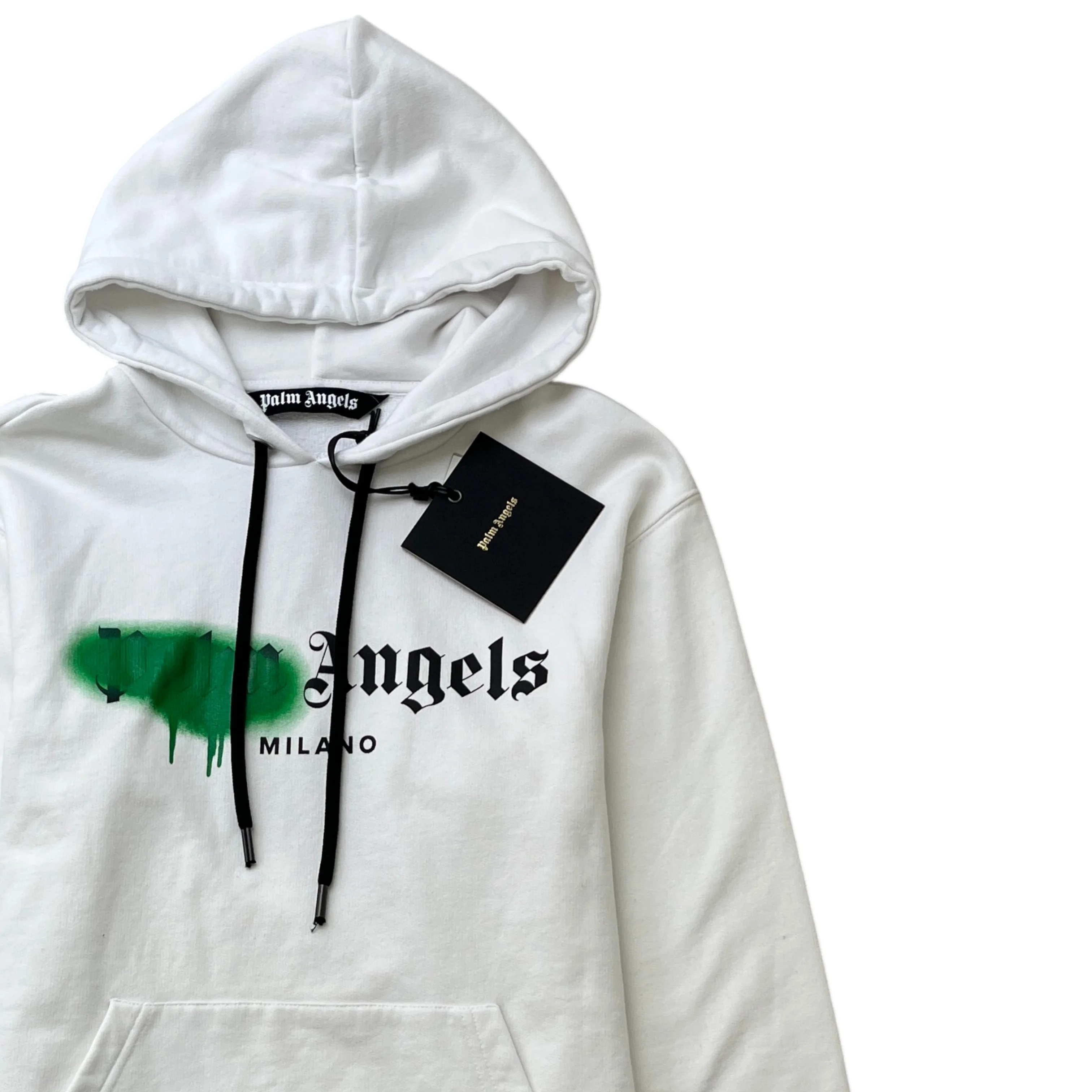 Men's Milano Sprayed Logo Hoodie White Size XS - Image 3
