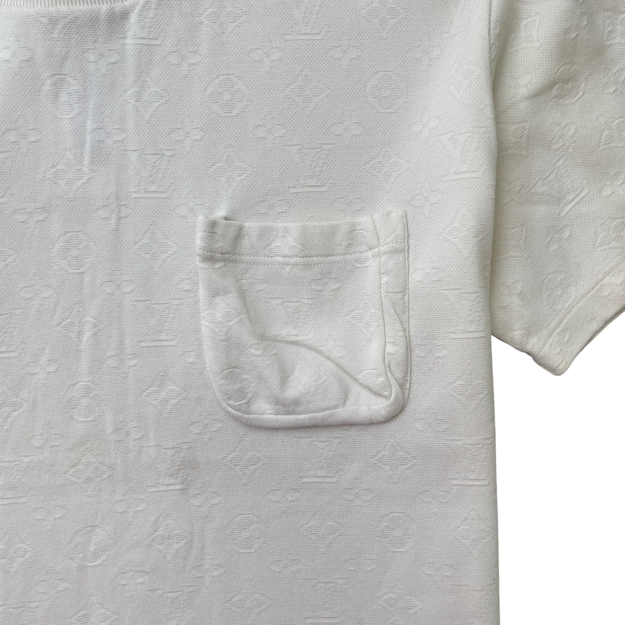 Men's Monogram 3D Pocket T-Shirt White Size M - Image 5