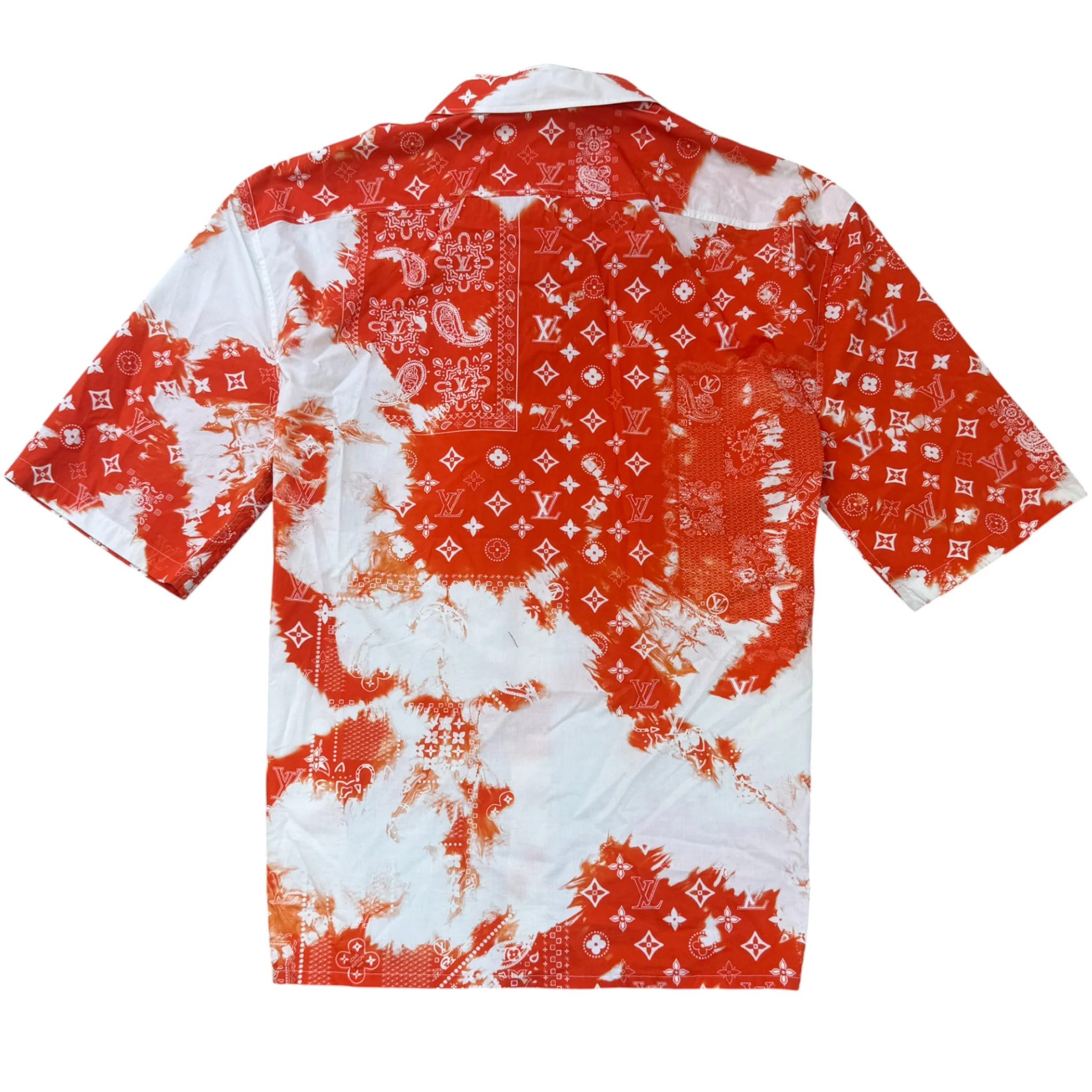 Men's Monogram Bandana Print Short Sleeve Shirt Red Size L - Image 2