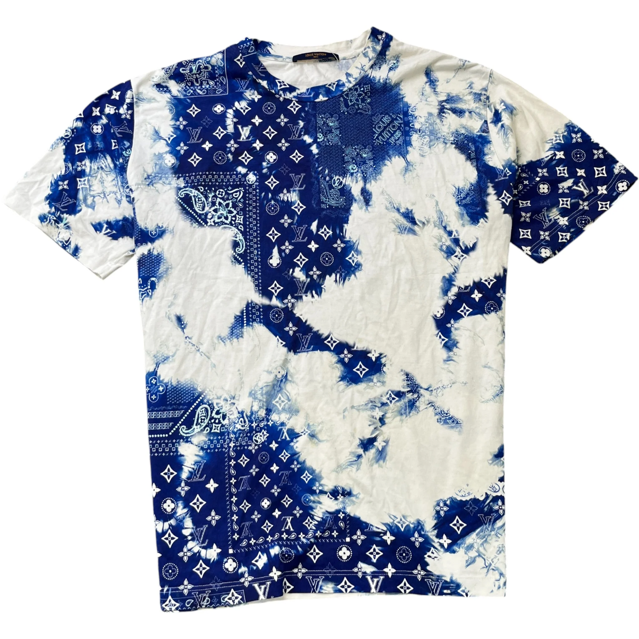 Men's Monogram Bandana T-Shirt Blue Size XXL