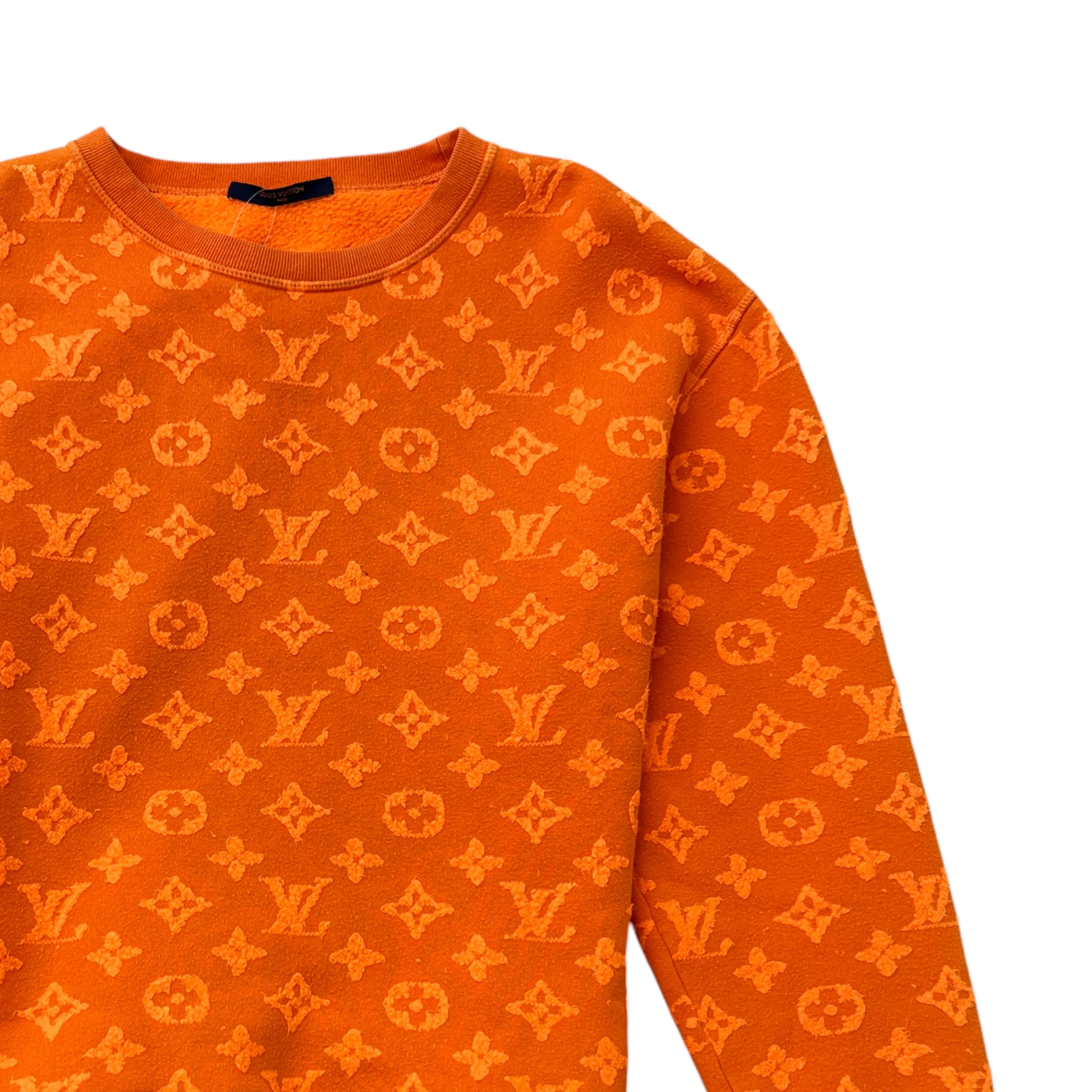Men's Monogram Jacquard Sweatshirt Orange Size L - Image 3