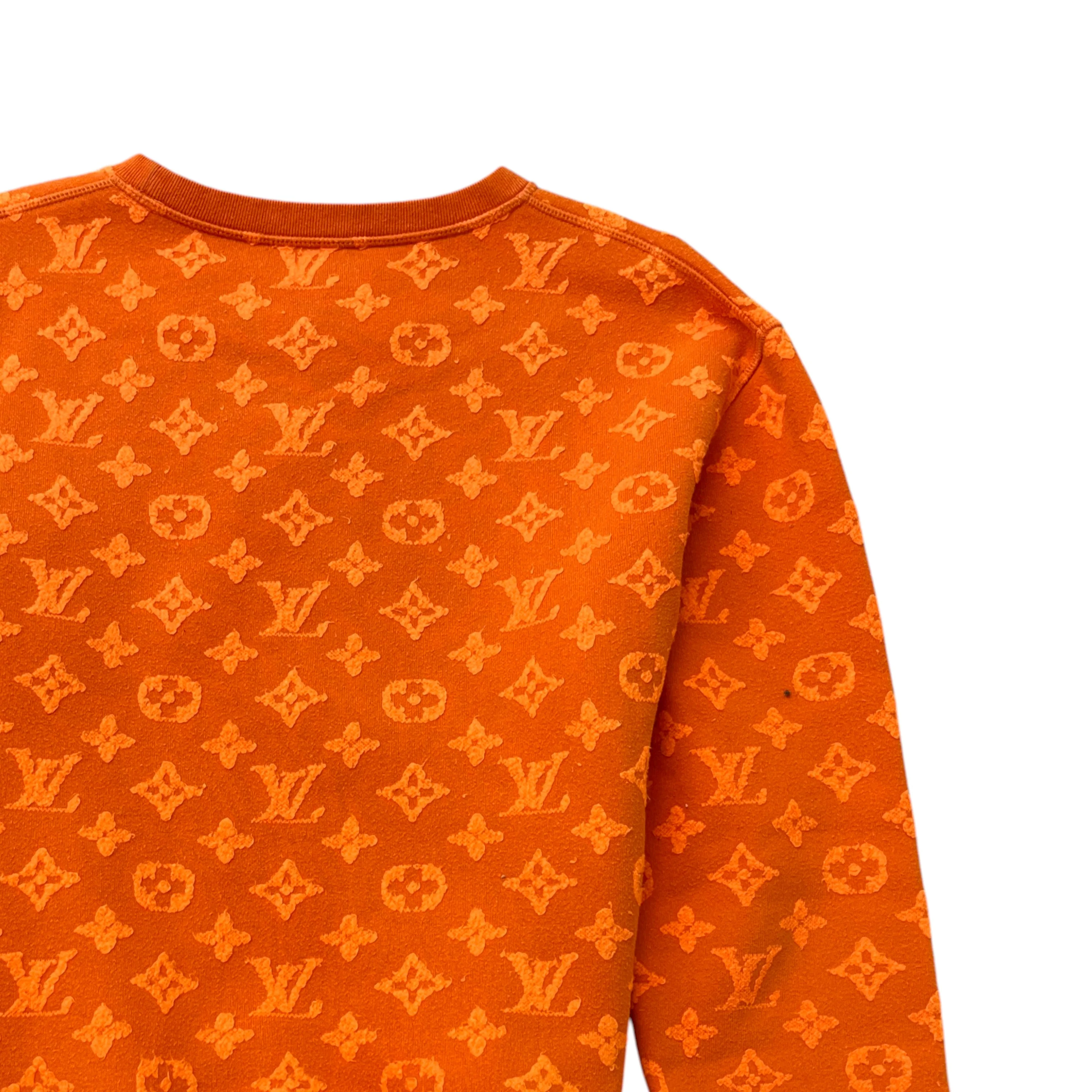 Men's Monogram Jacquard Sweatshirt Orange Size L - Image 4