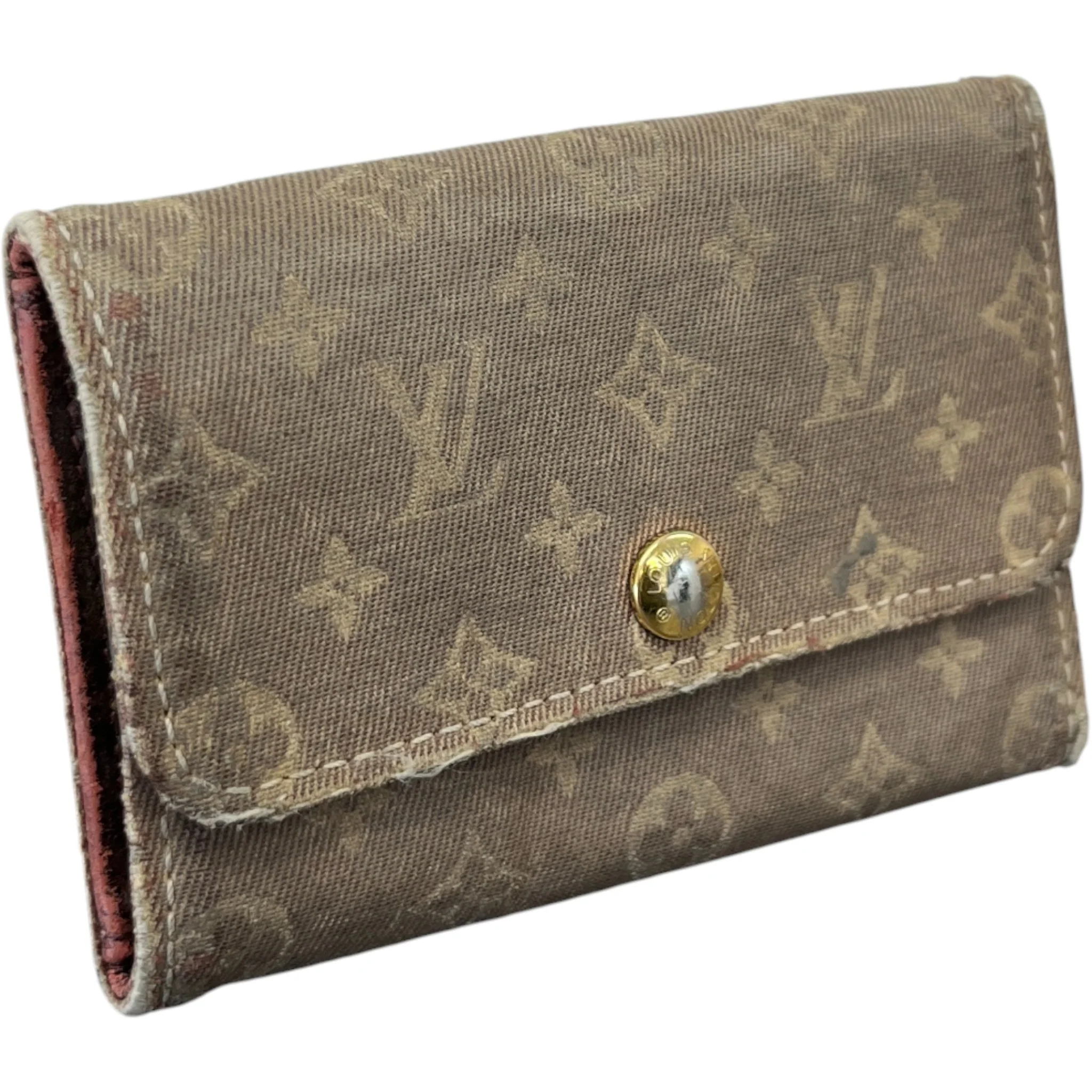 Men's Monogram Key Case Card Holder Beige - Image 5
