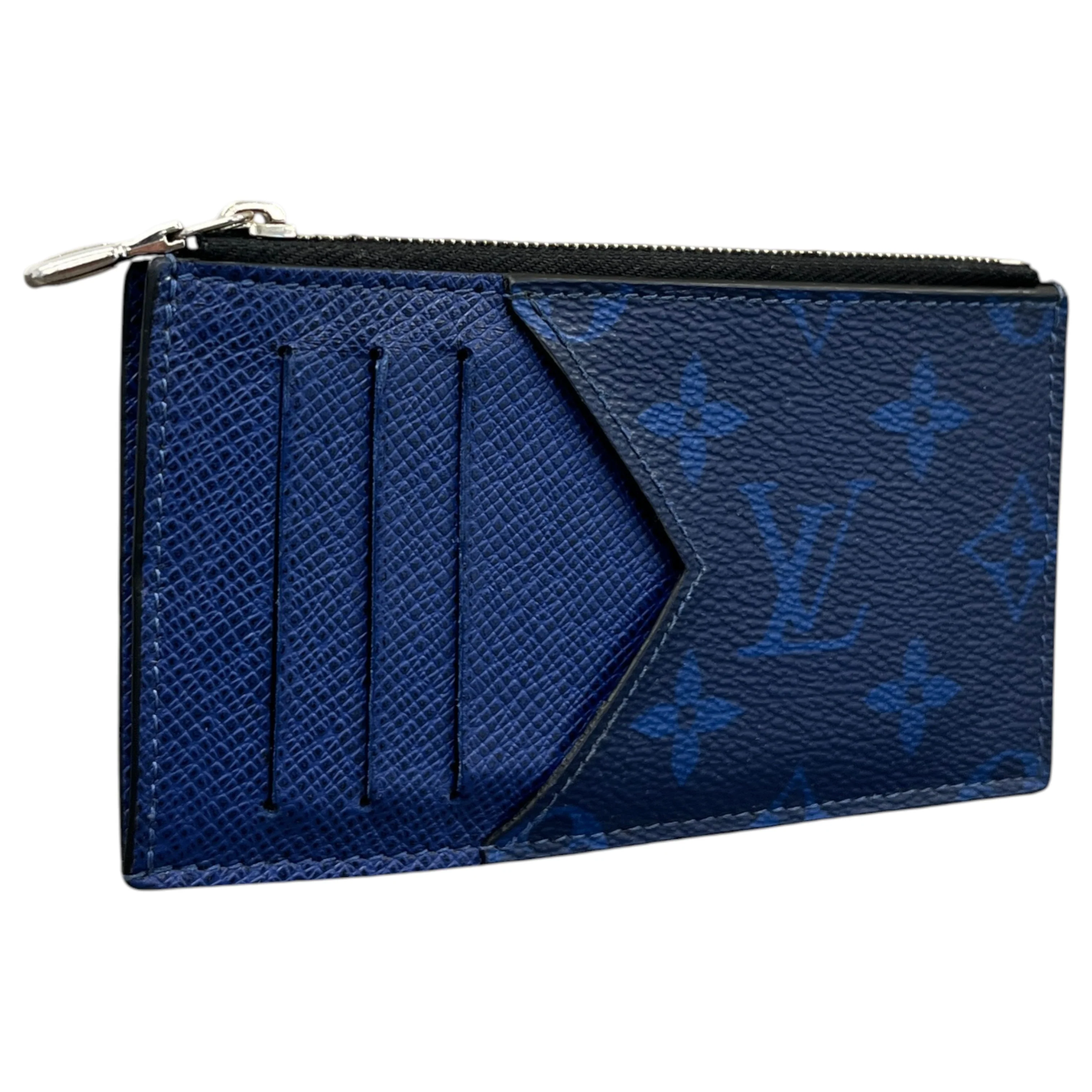 Men's Monogram Taigarama Coin Card Holder Blue - Image 7