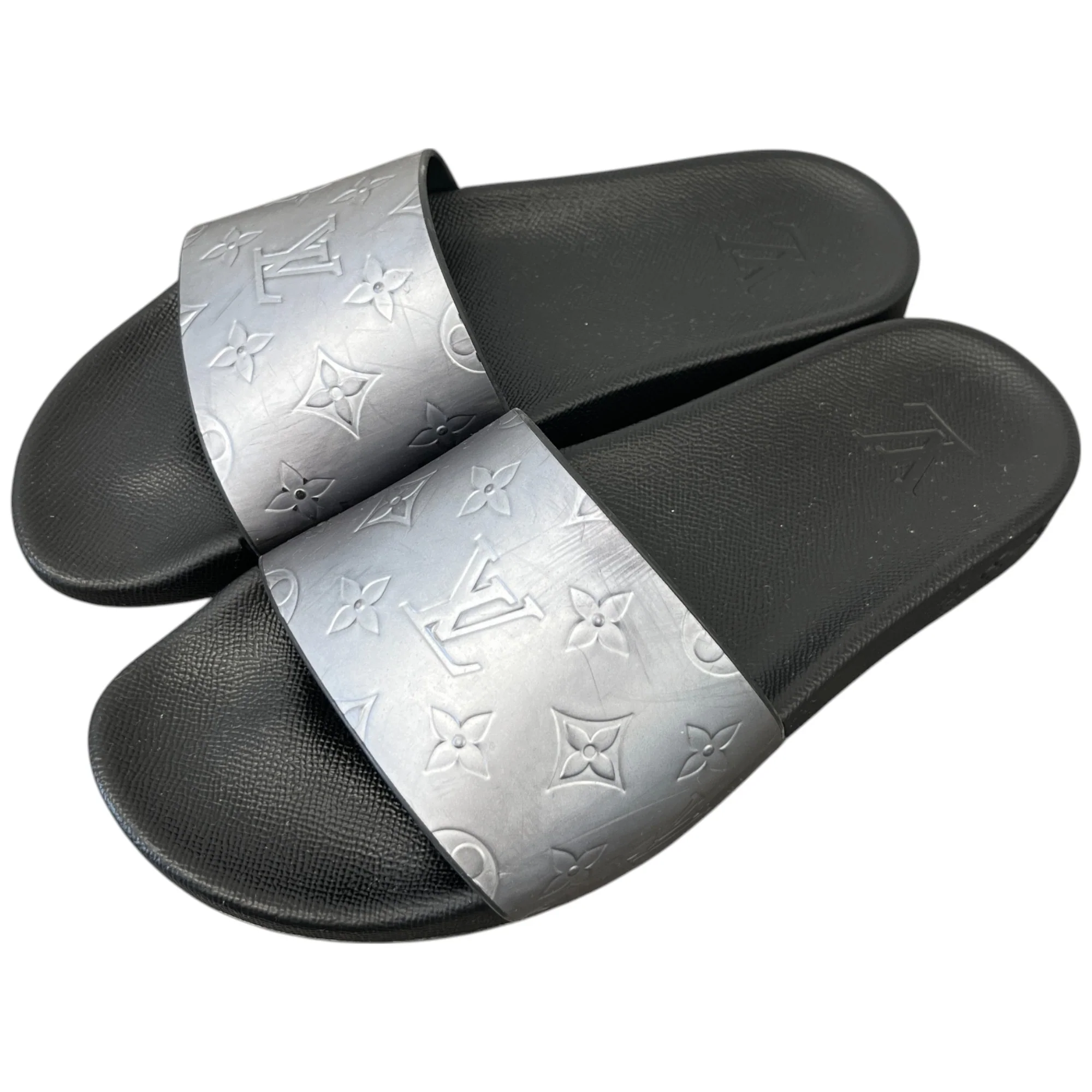Men's Monogram Waterfront Nules Slides Silver Size EU 41 / UK 7 - Image 9