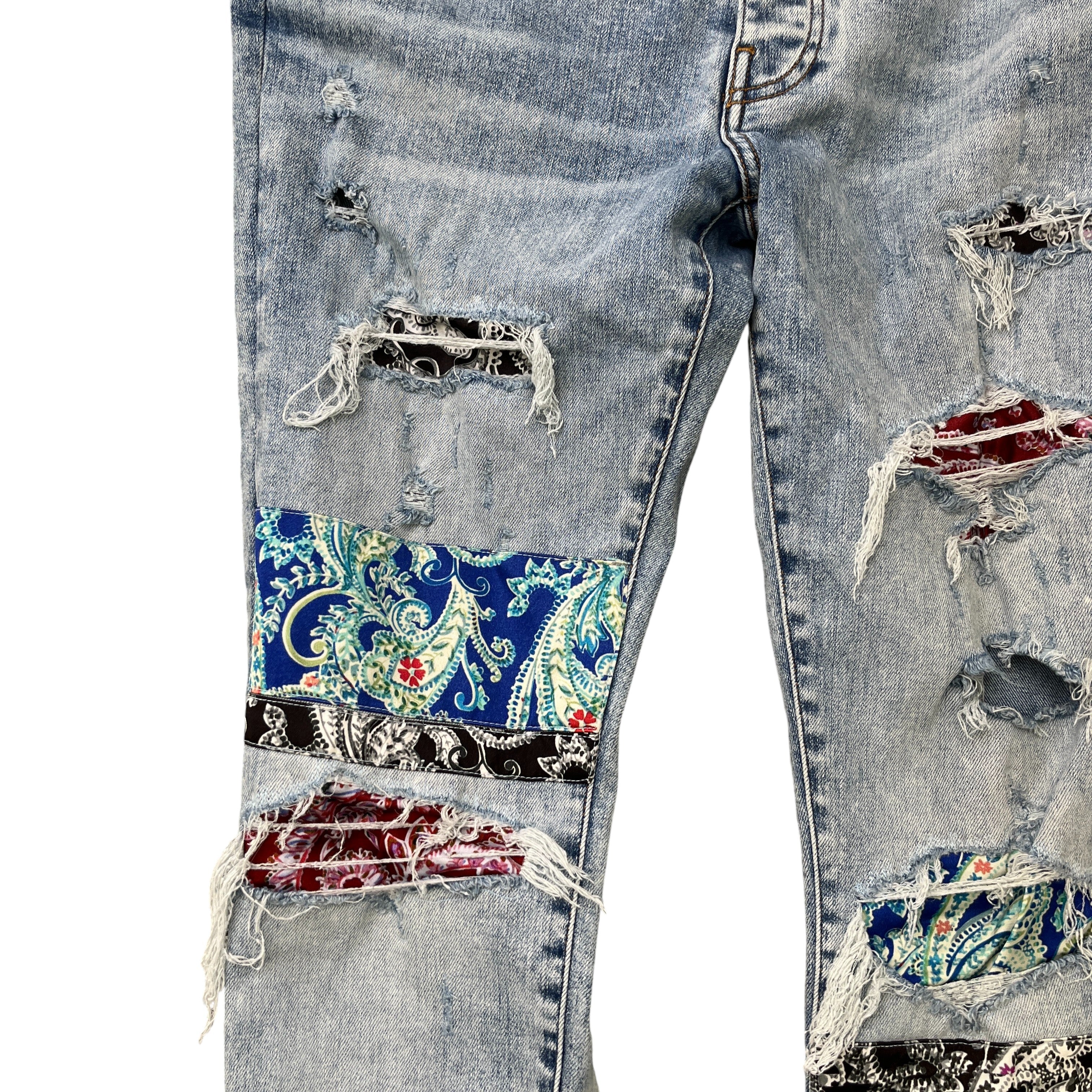 Men's Mx1 Bandana Jeans Blue Size Waist 34" - Image 6
