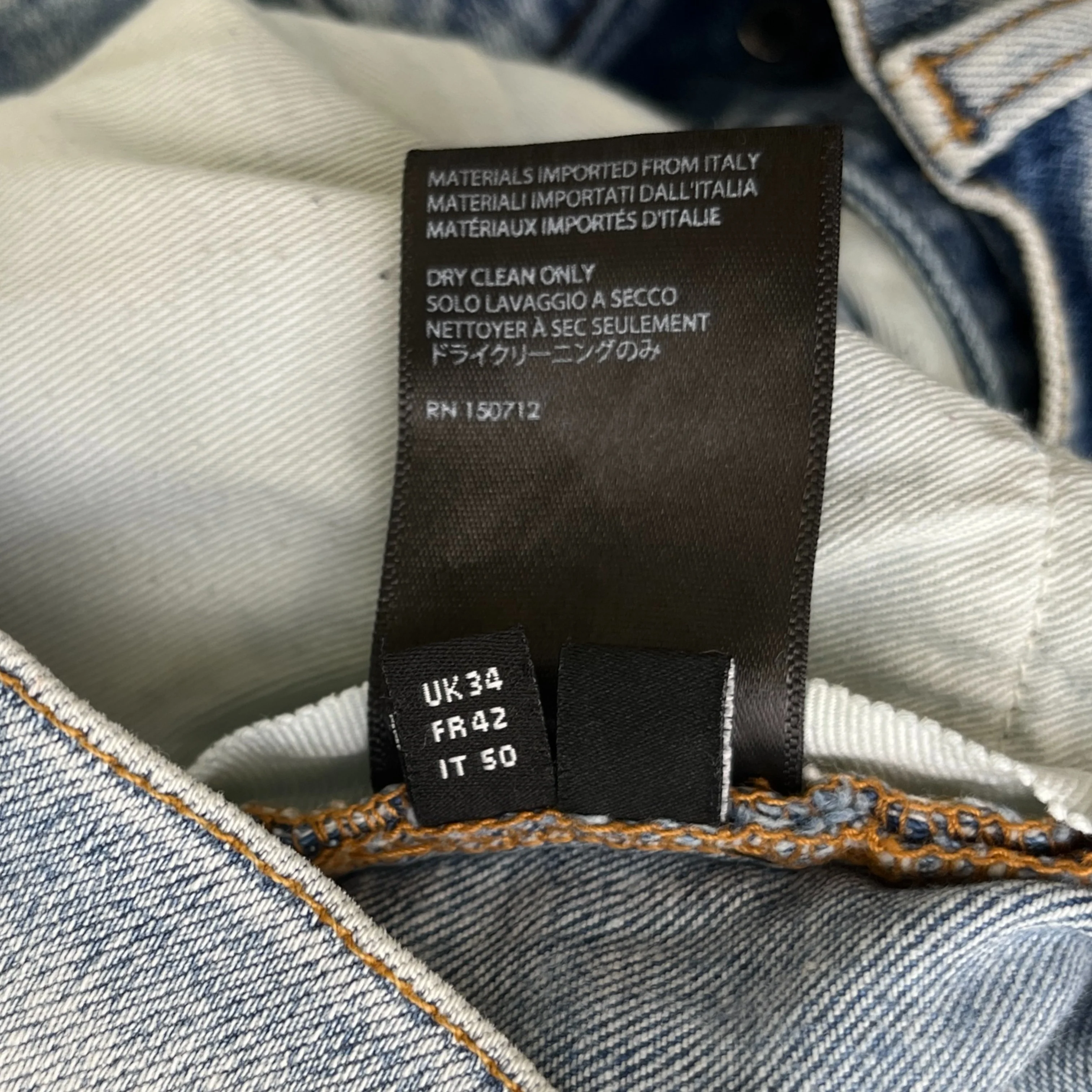 Men's Mx1 Bandana Jeans Blue Size Waist 34" - Image 9