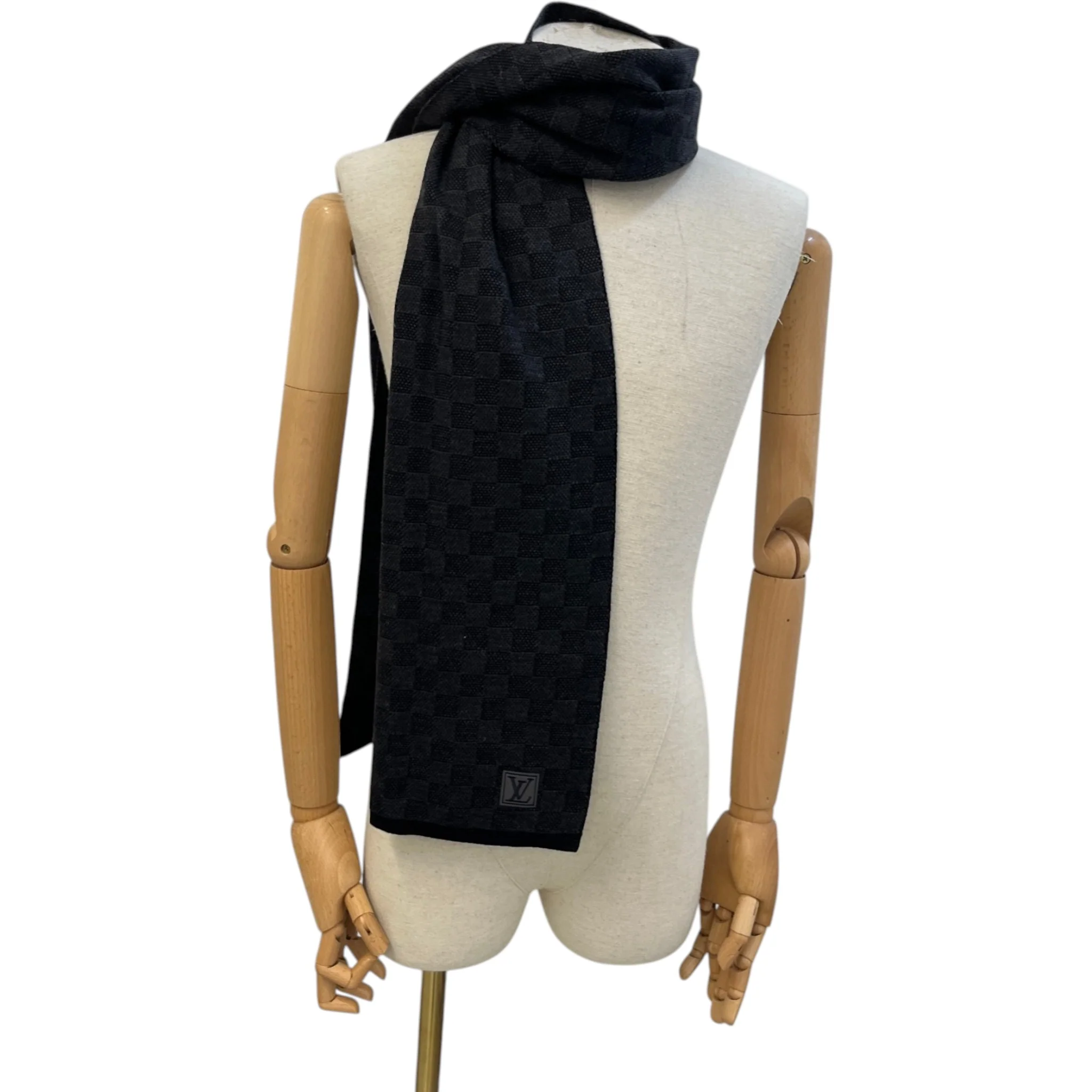Men's Neo Petit Damier Scarf Black - Image 2