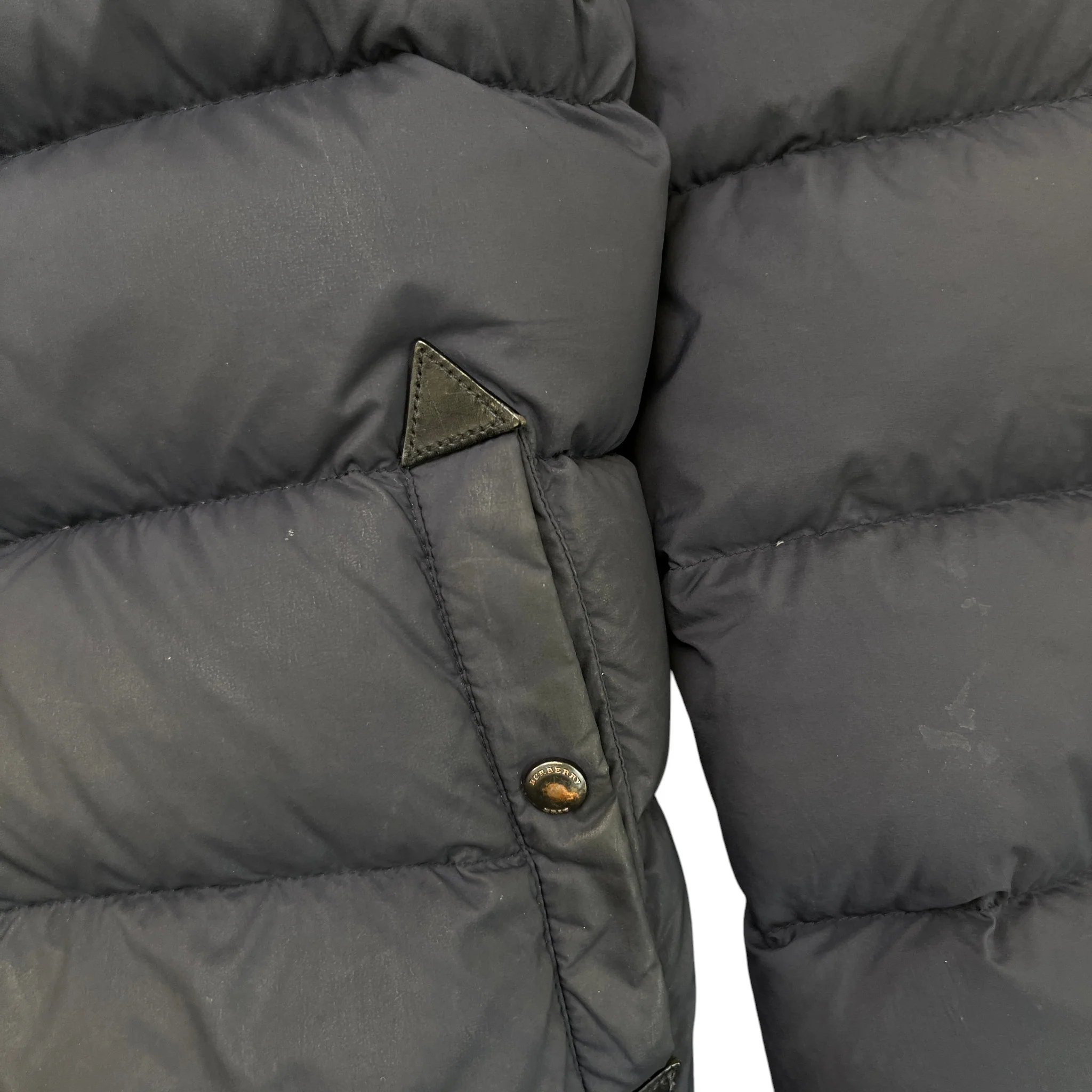 Men's Nova Check Lined Detachable Sleeve Down Jacket Navy Size XS - Image 6