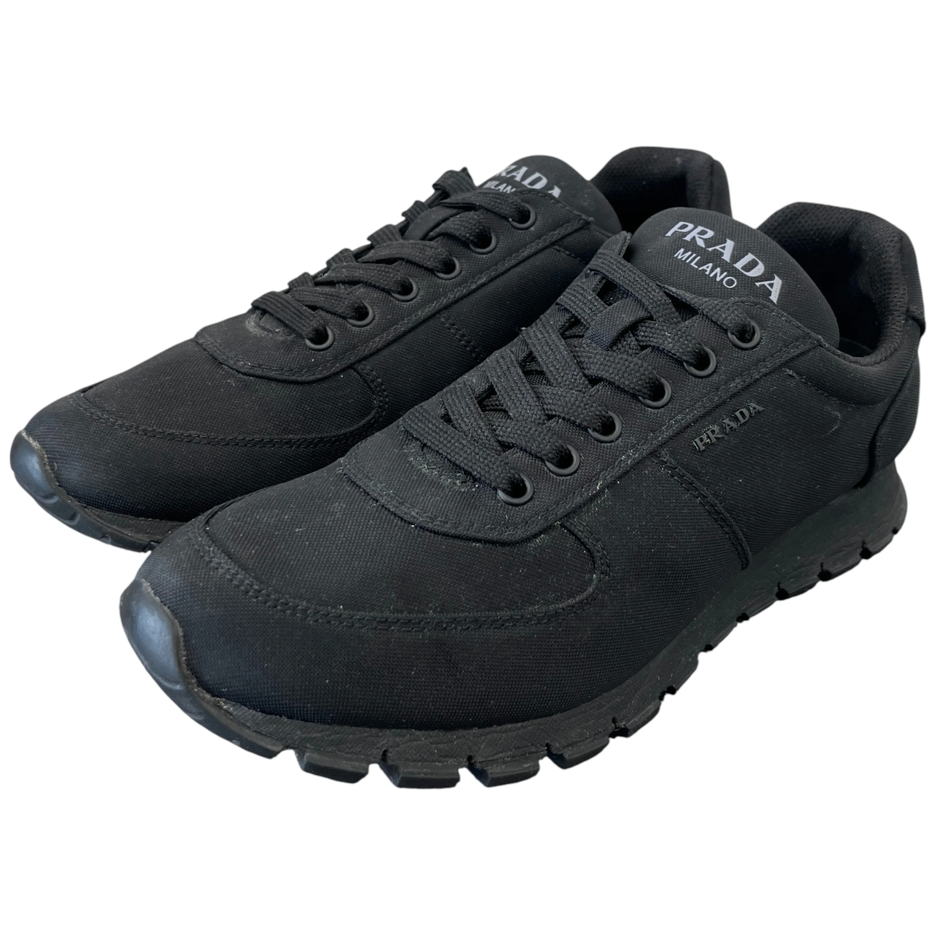 Men's Nylon Logo Low Trainers Black Size EU 41 / UK 7 - Image 9
