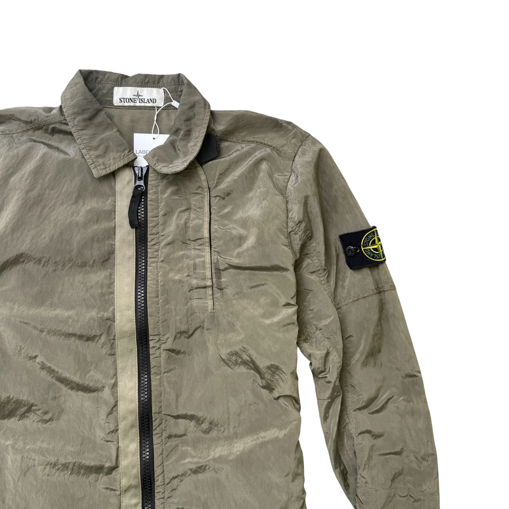 Men's Nylon Metal OverShirt Khaki Size S - Image 3