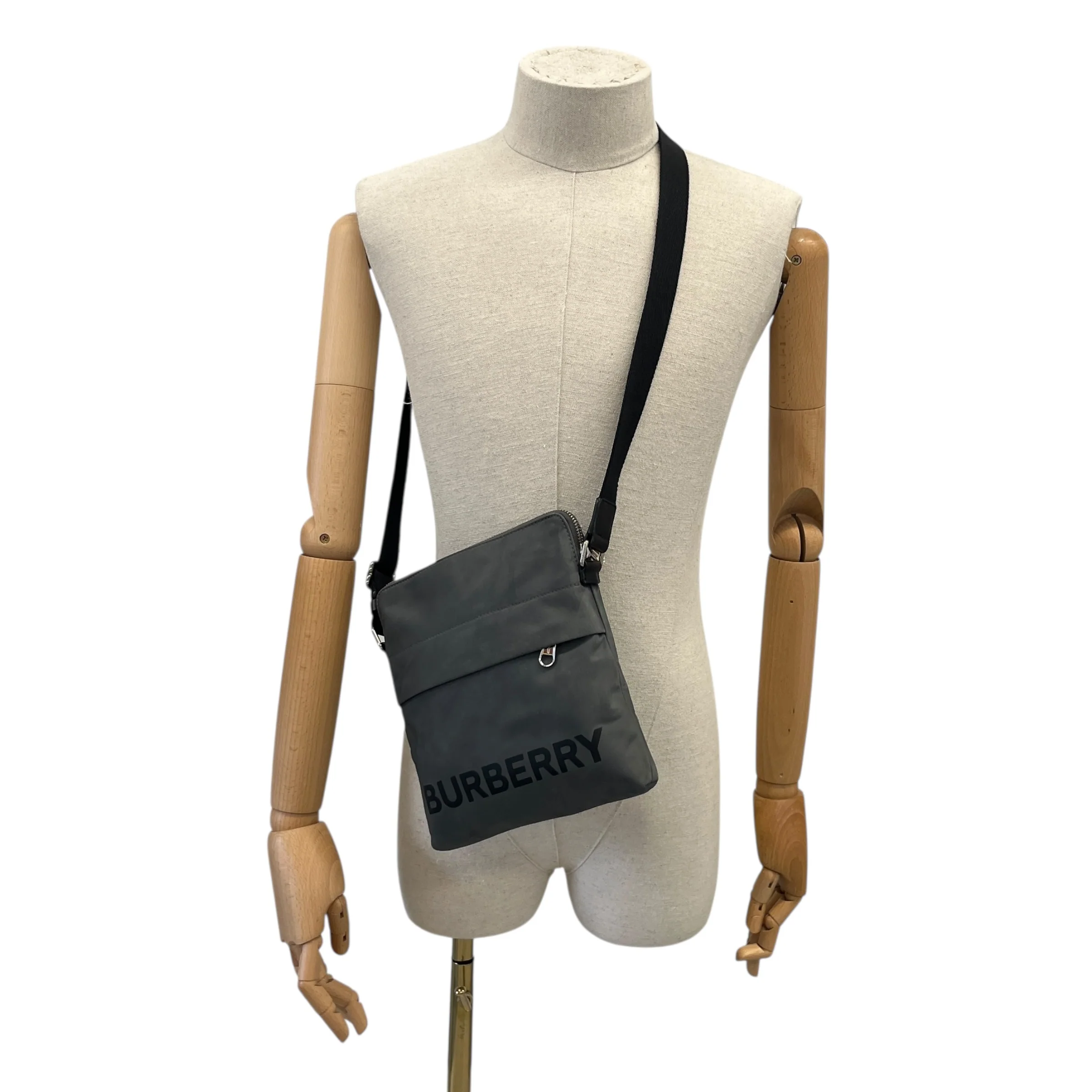 Men's Nylon Neo Logo Messenger Bag Grey - Image 2