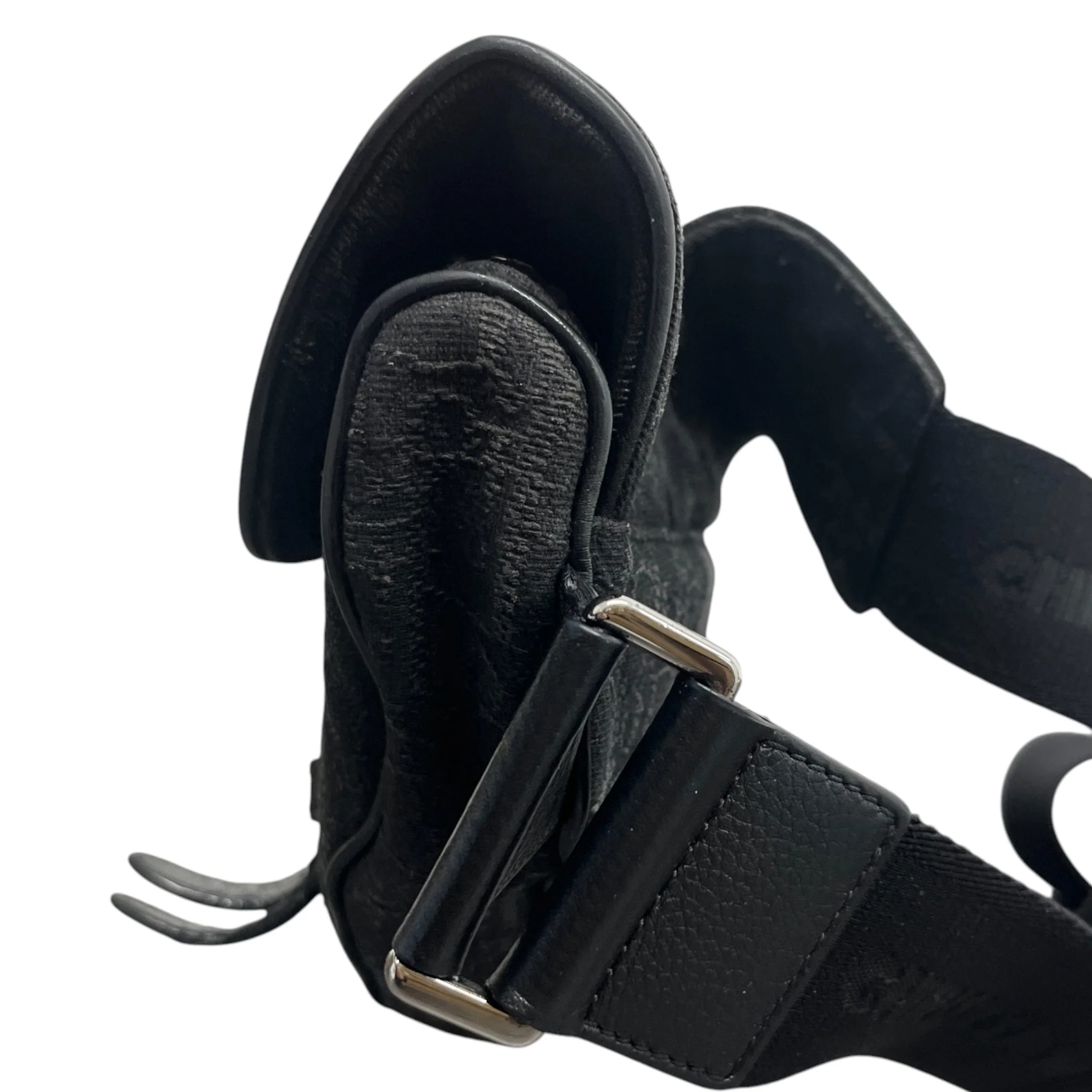 Men's Oblique Saddle Bag Black - Image 7