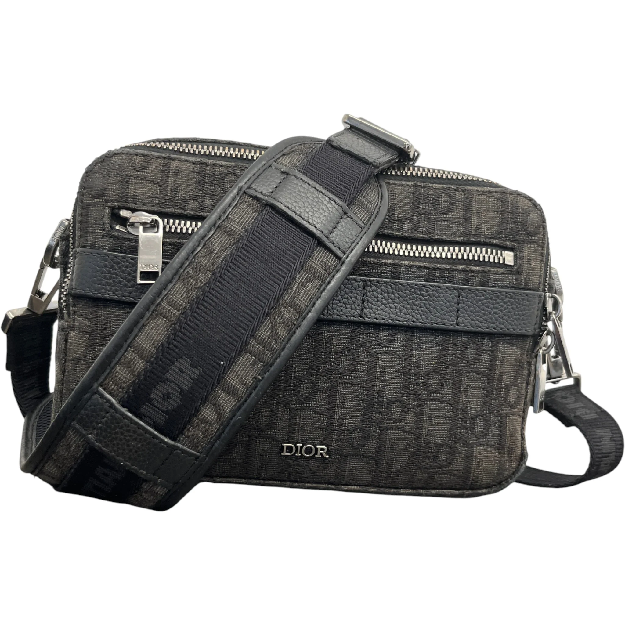 Men's Oblique Safari Messenger Bag Black