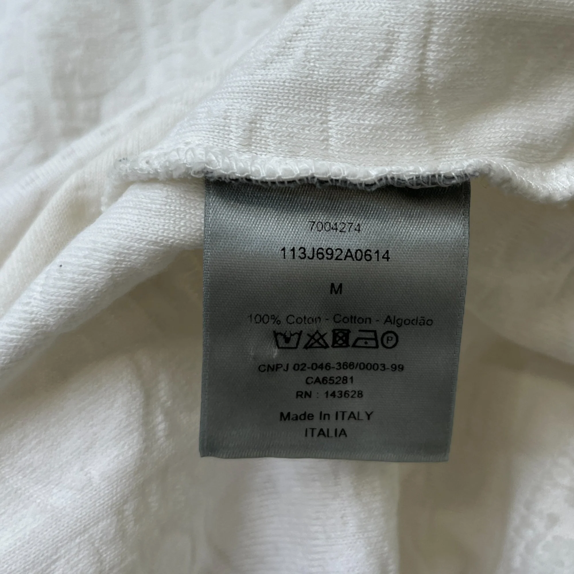 Men's Oblique Terry Towelling T-Shirt White Size M - Image 8