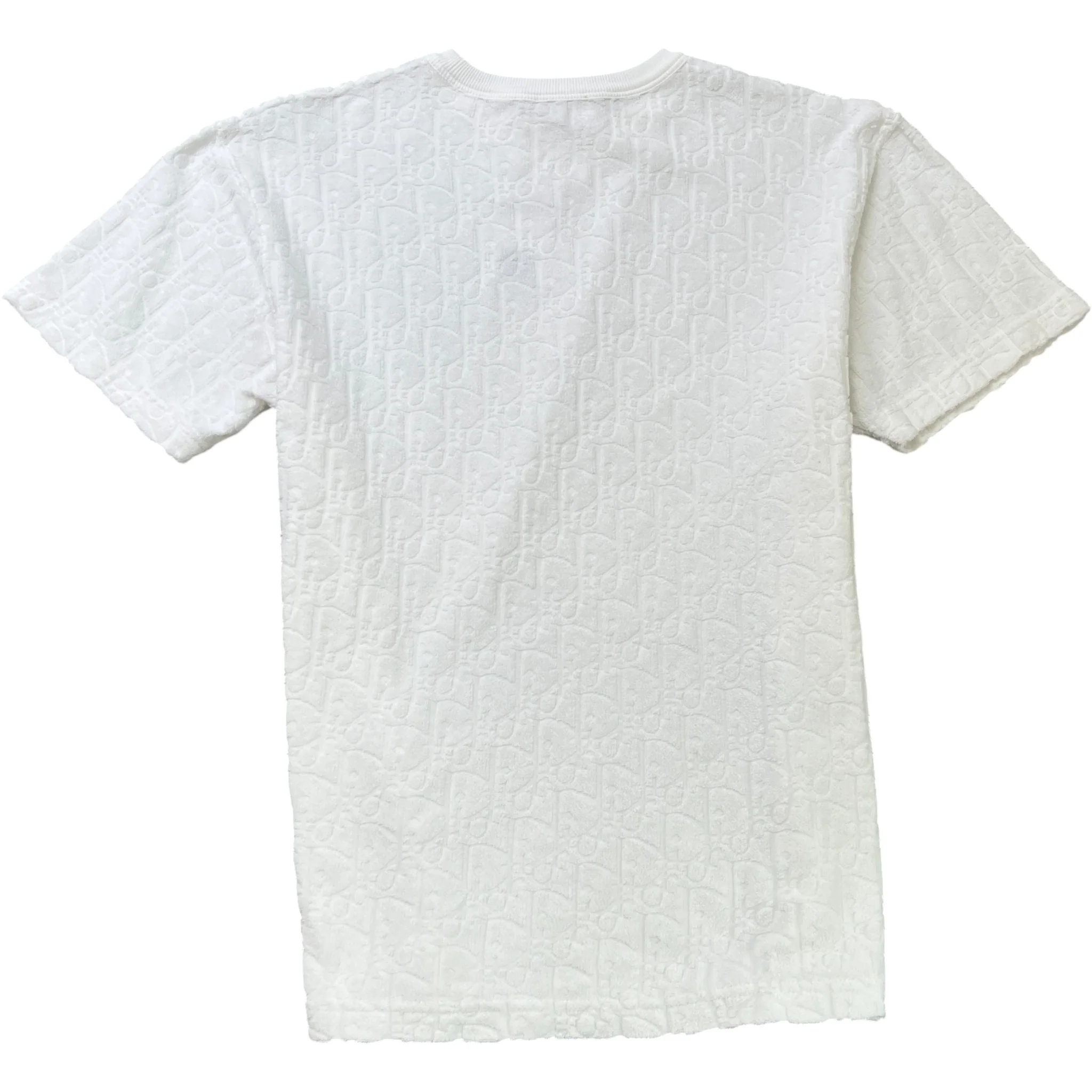 Men's Oblique Towelling T-Shirt White Size XS - Image 2