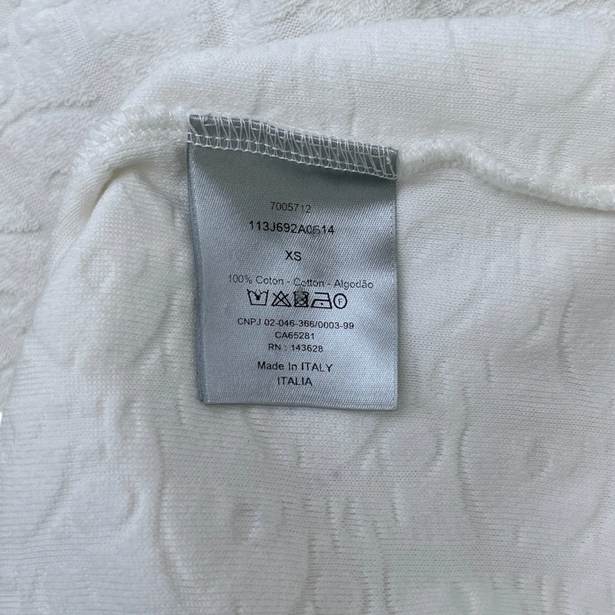 Men's Oblique Towelling T-Shirt White Size XS - Image 8