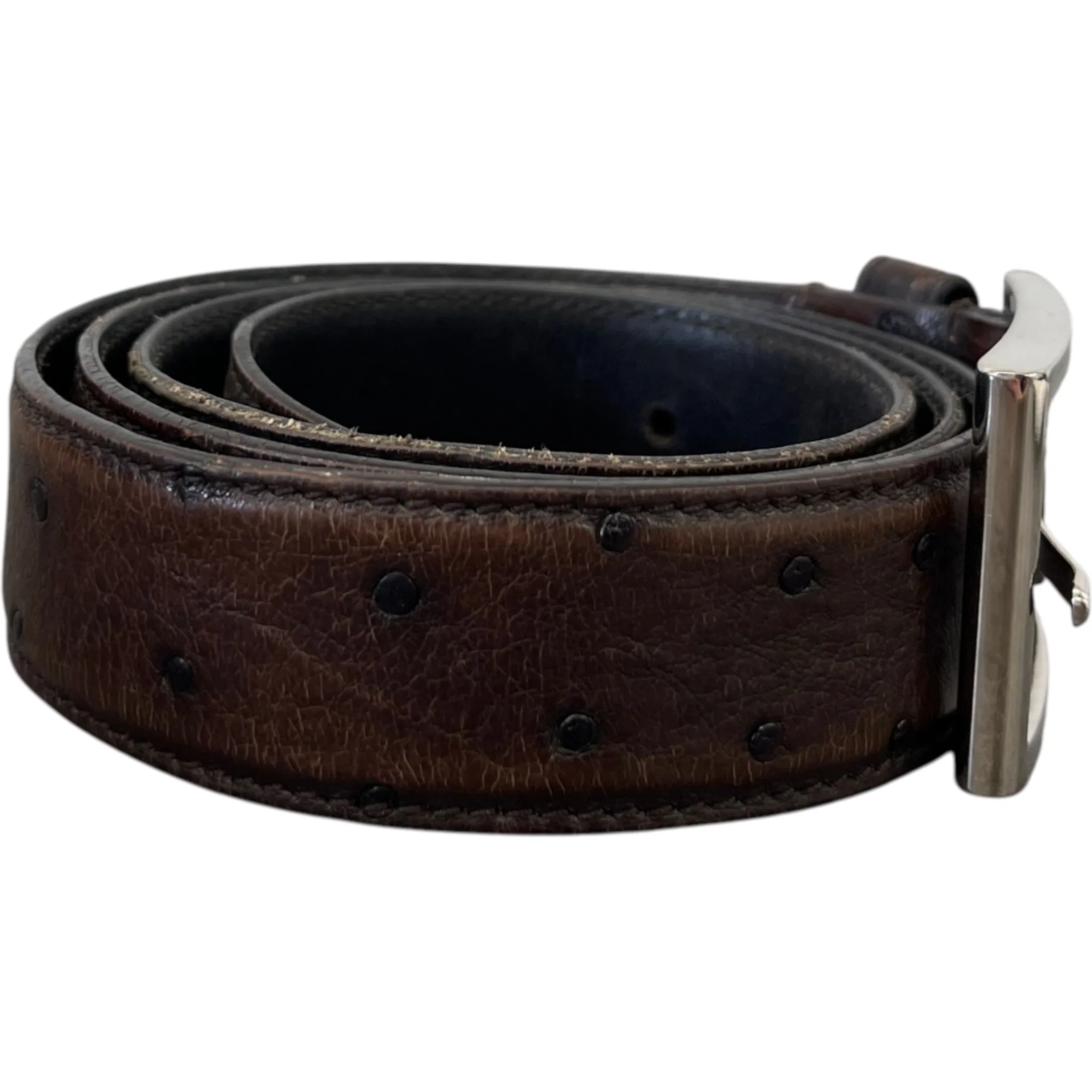 Men's Ostrich Belt Brown Size Waist 34" - Image 4