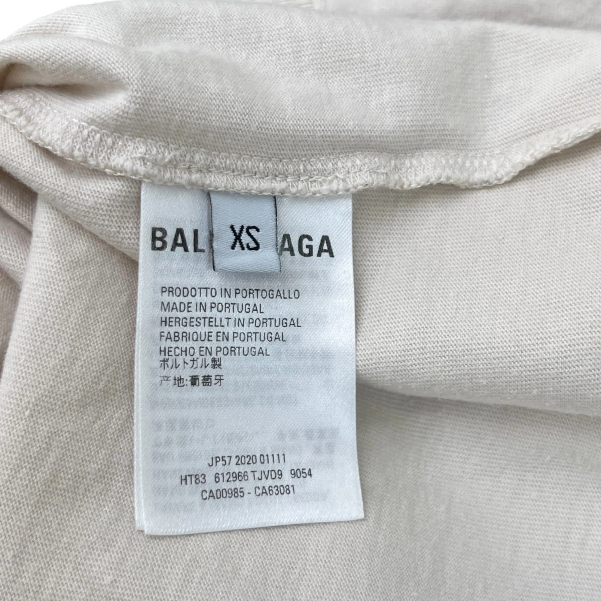 Men's Oversized Embroidered Logo T-Shirt Cream Size XS - Image 7