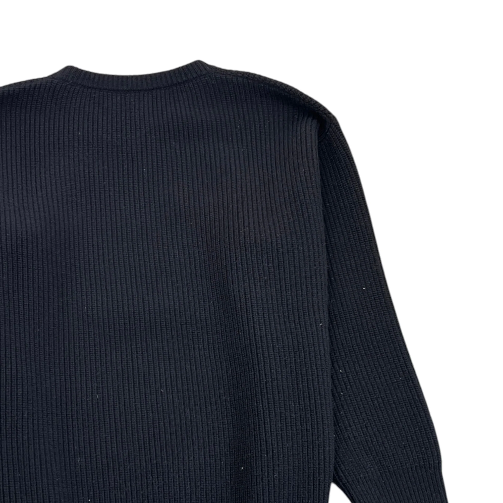 Men's Oversized Logo Patch Knit Sweatshirt Black Size M - Image 4