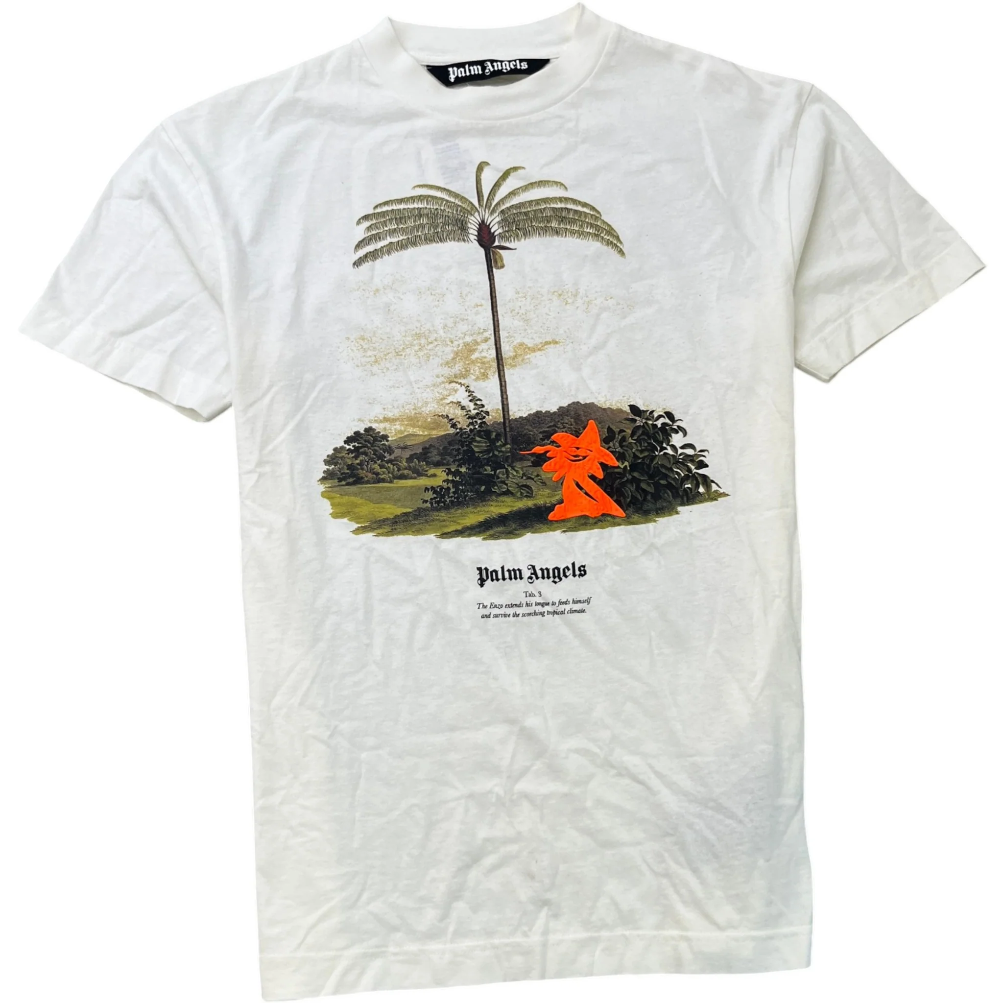 Men's Palm Trees Logo T-Shirt Cream Size S