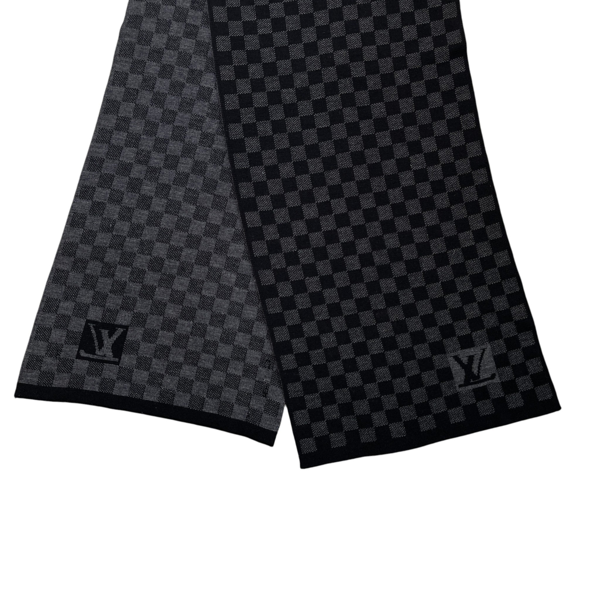 Men's Petit Damier Scarf Grey - Image 4