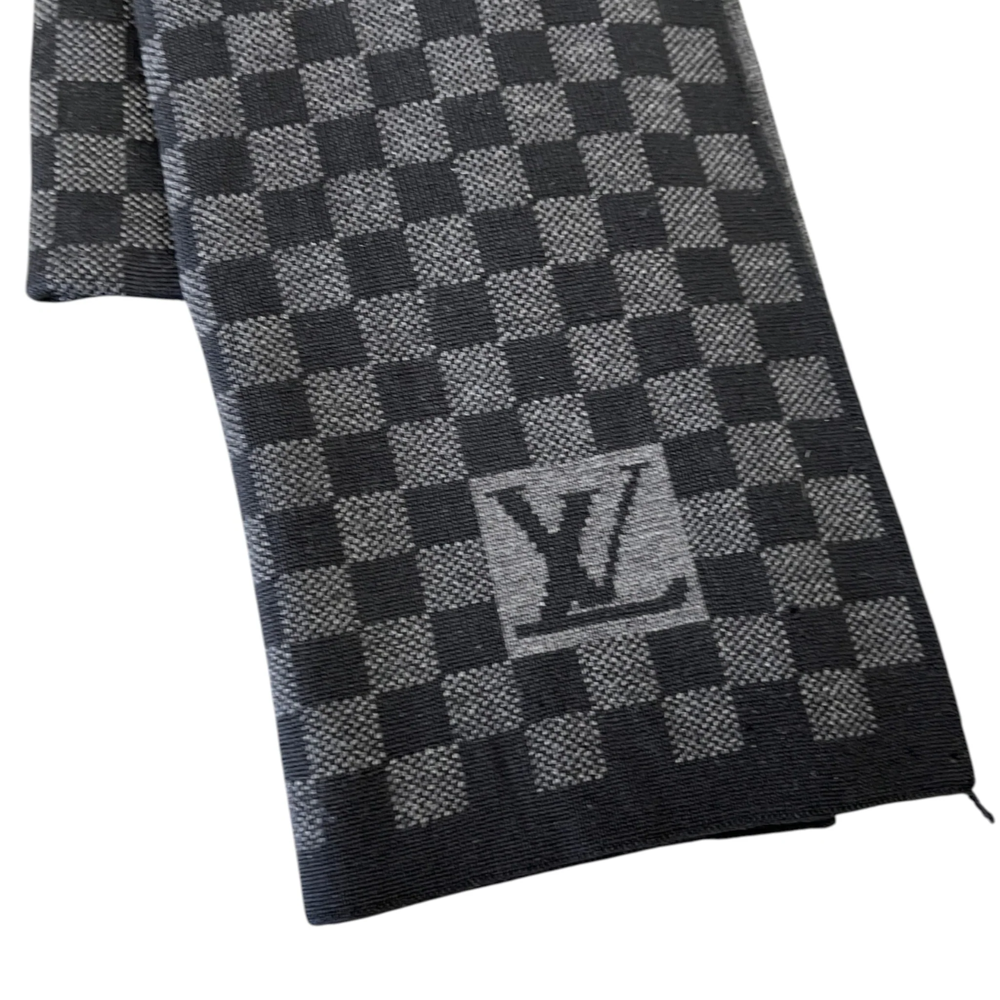 Men's Petit Damier Scarf Grey - Image 6
