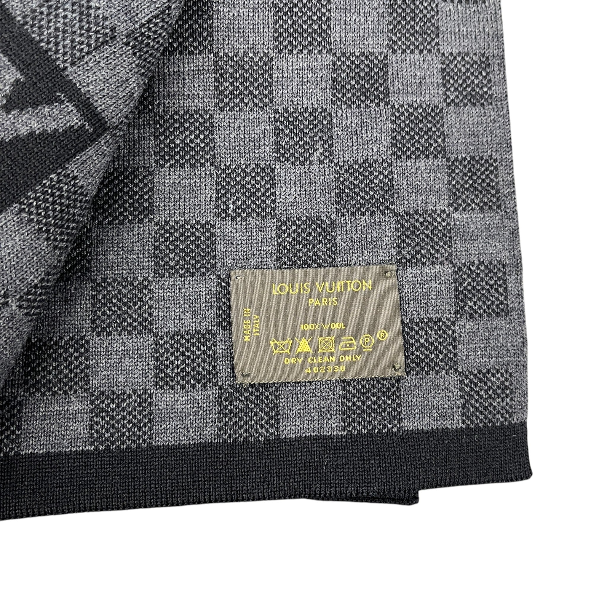 Men's Petit Damier Scarf Grey - Image 7