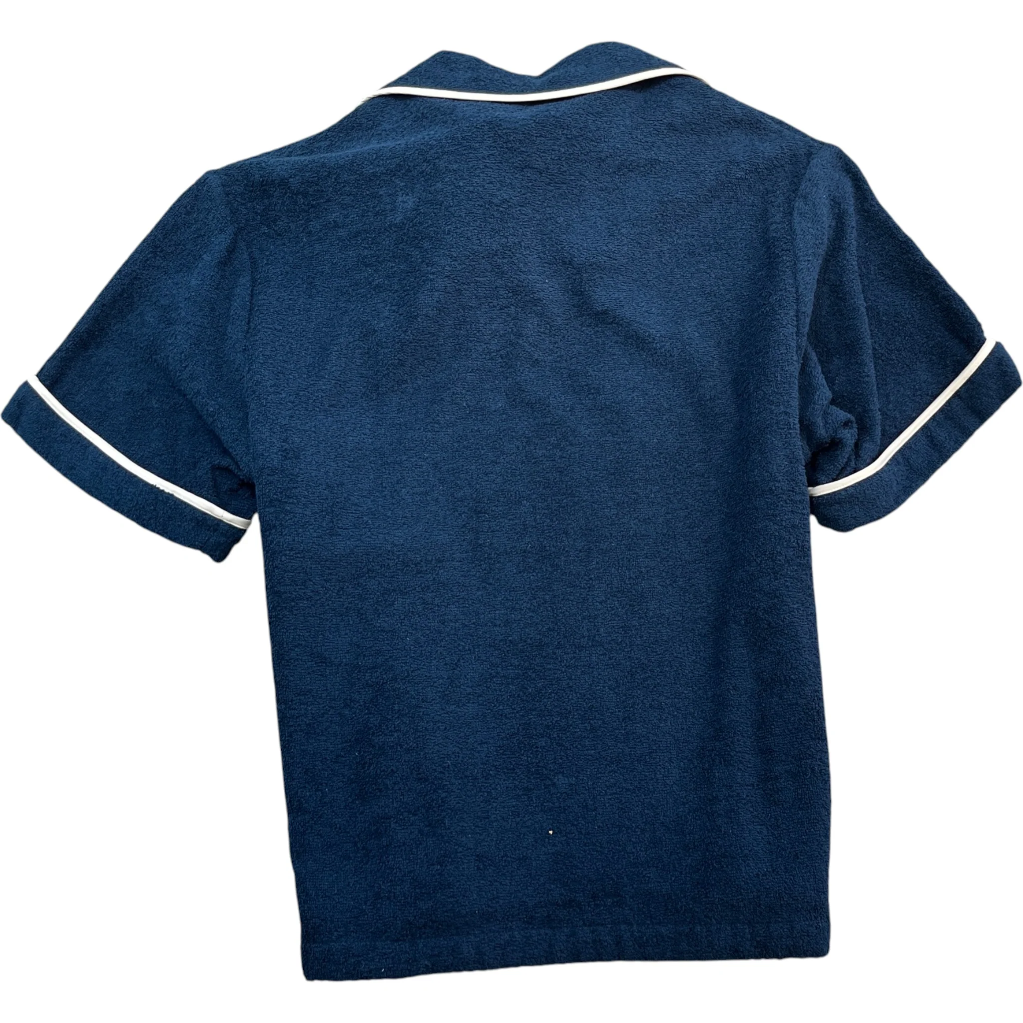 Men's Plaque Logo Bowling Terry Shirt Navy Size XL - Image 2