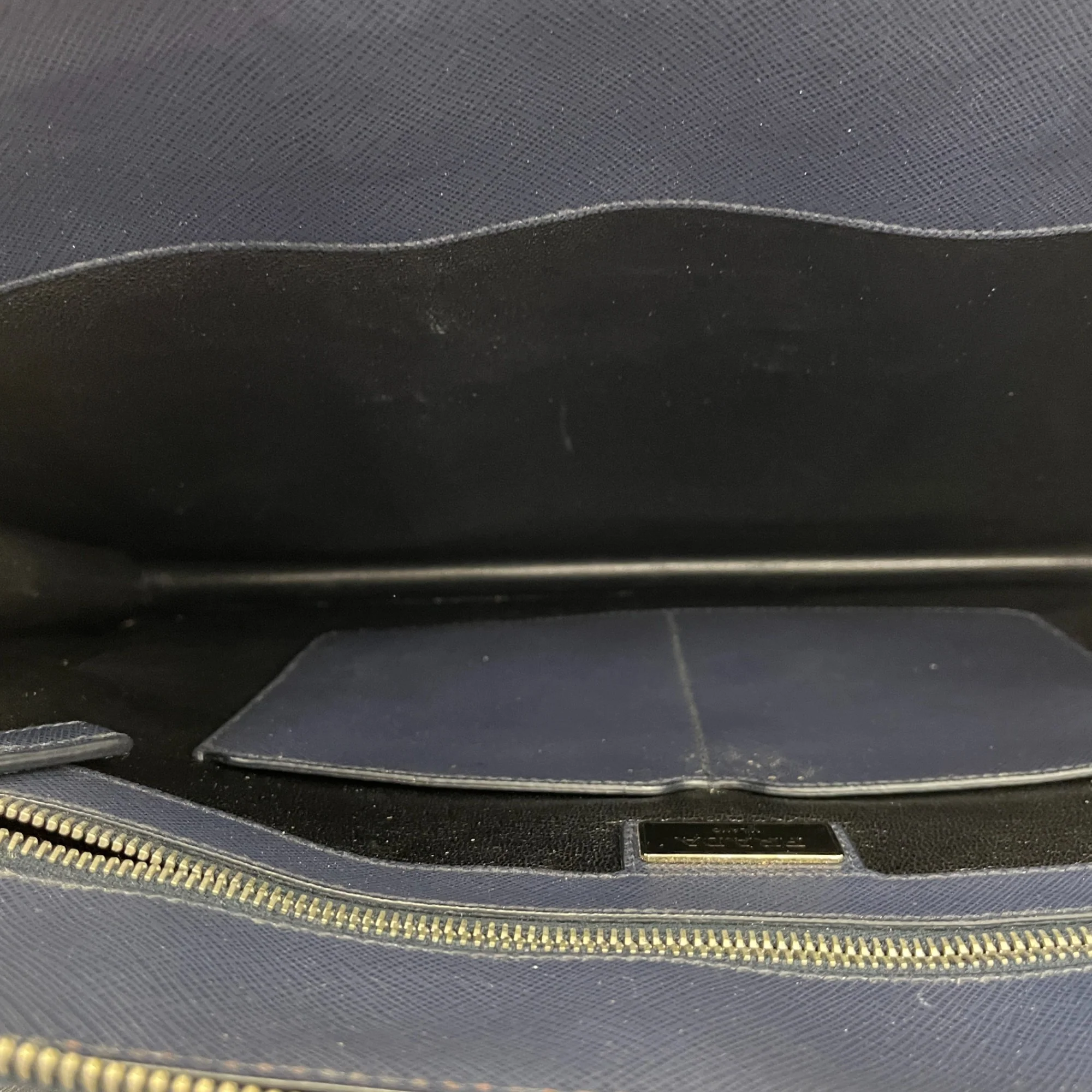 Men's Plaque Logo Briefcase Bag Navy - Image 6