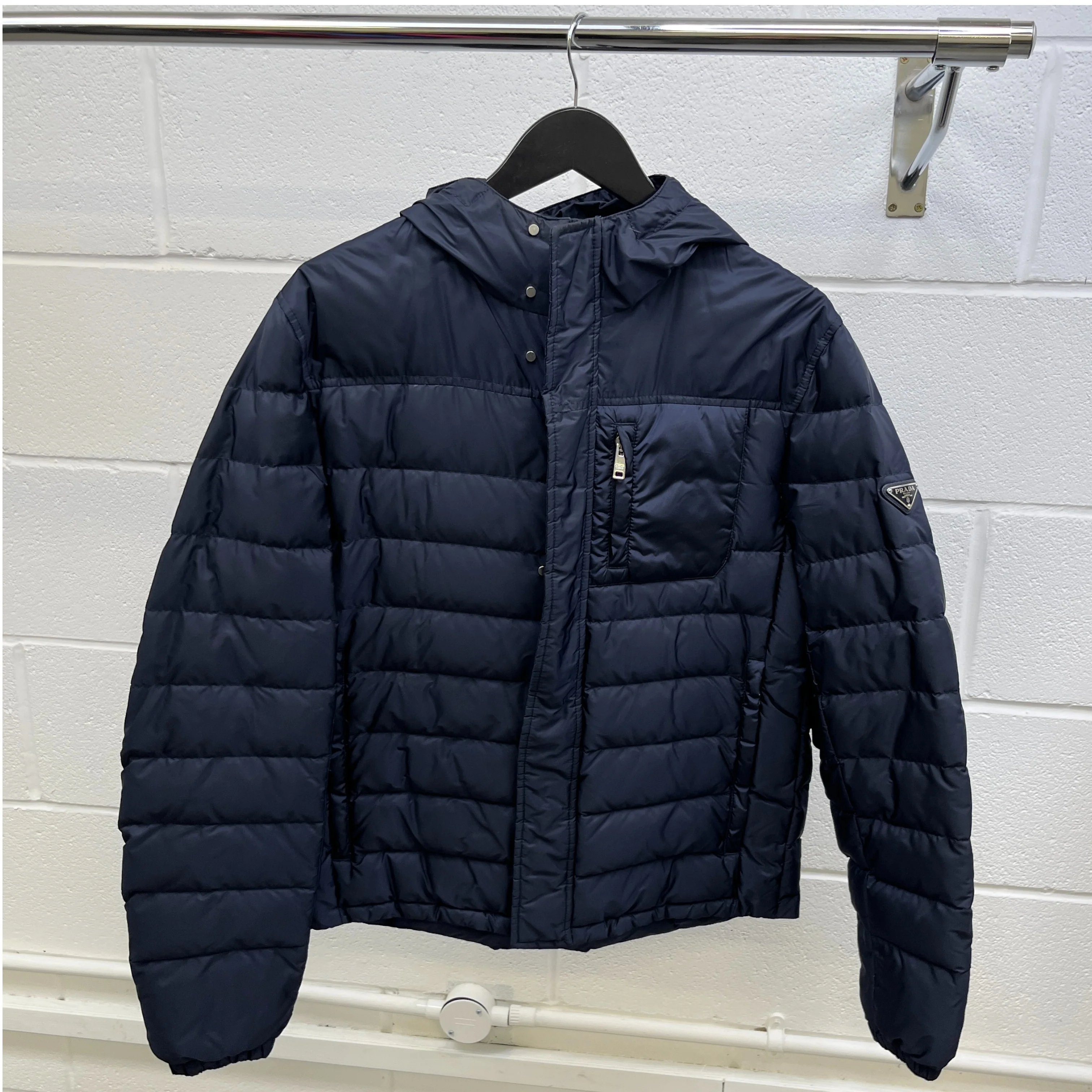 Men's Plaque Logo Down Jacket Navy Size IT 48 / M - Image 8