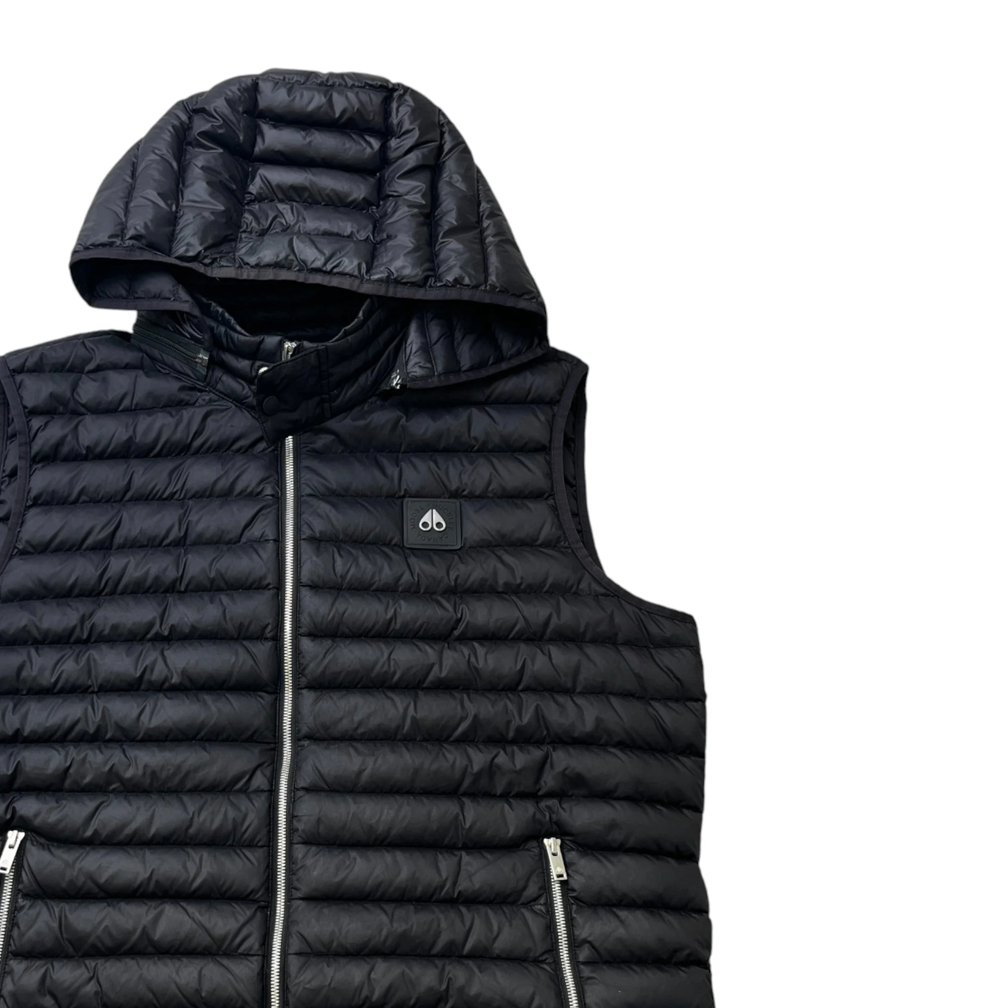 Men's Plaque Logo Gilet Black Size XL - Image 3