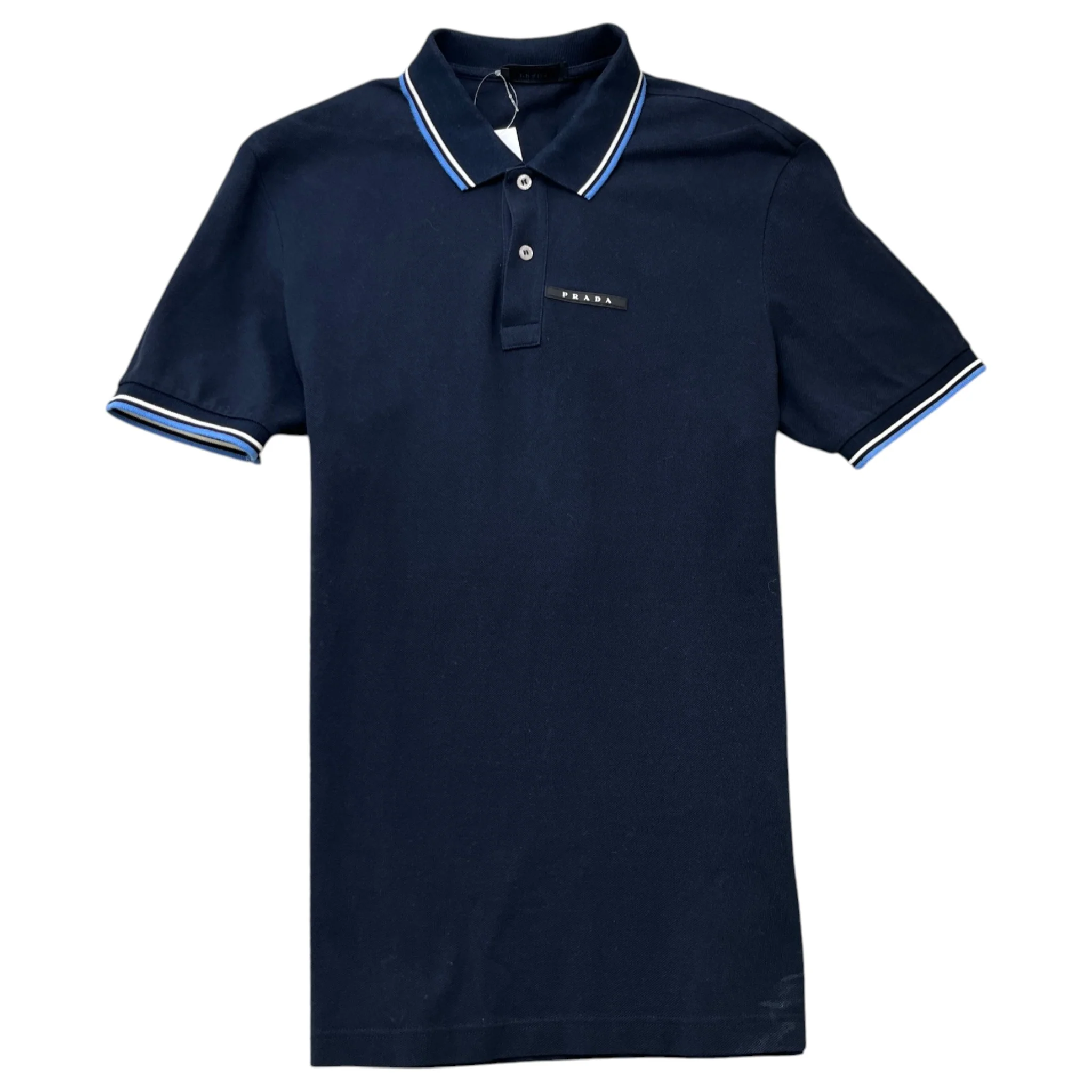 Men's Plaque Logo Polo Shirt Navy Size XL