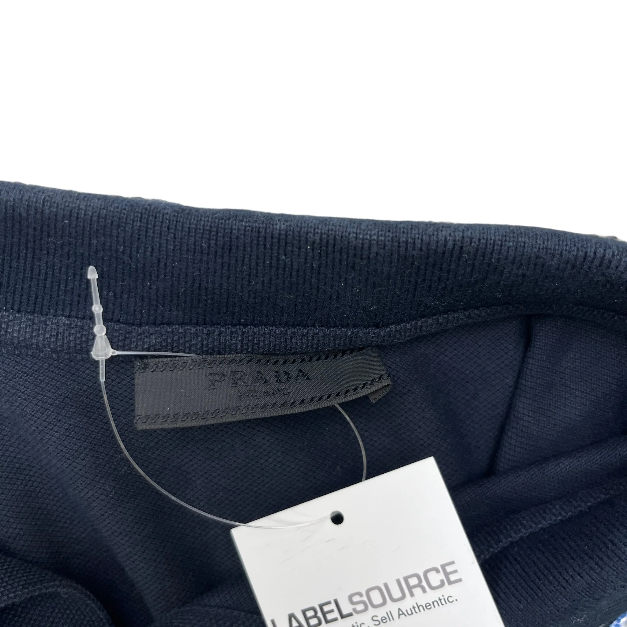 Men's Plaque Logo Polo Shirt Navy Size XL - Image 7
