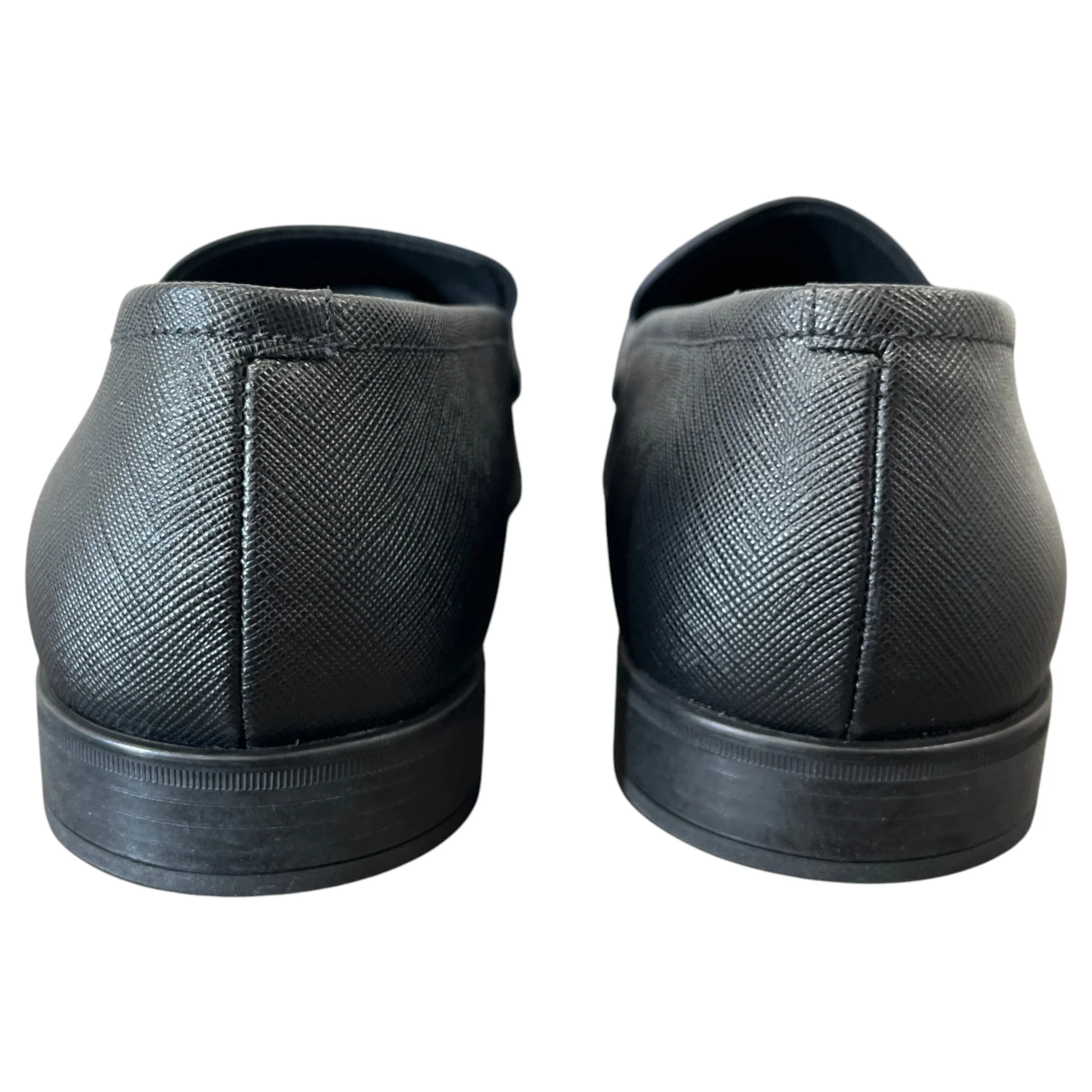 Men's Plaque Logo Saffiano Loafers Black Size EU 44 / UK 10 - Image 7