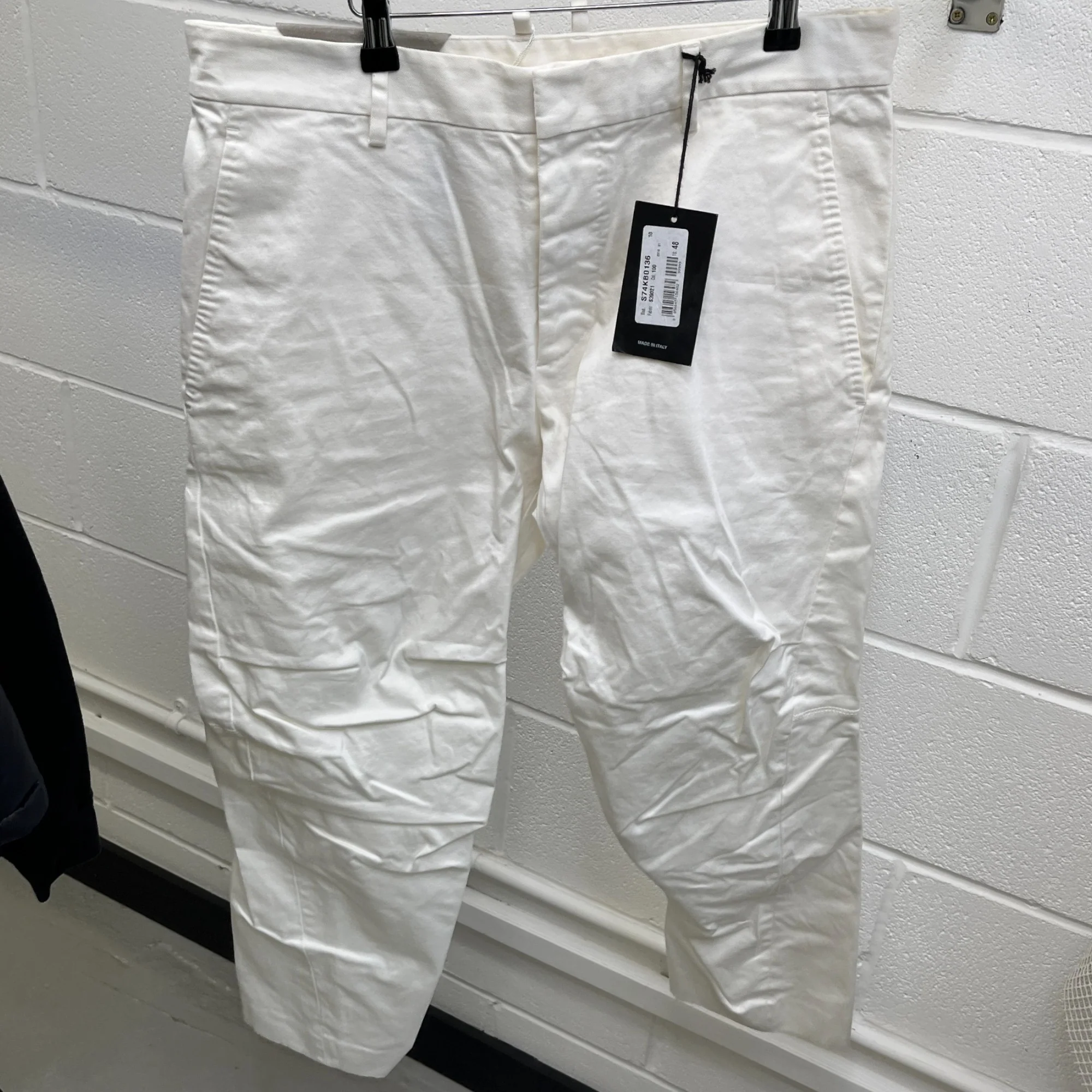 Men's Plaque Logo Trousers White Size IT 48 / UK 32 - Image 6