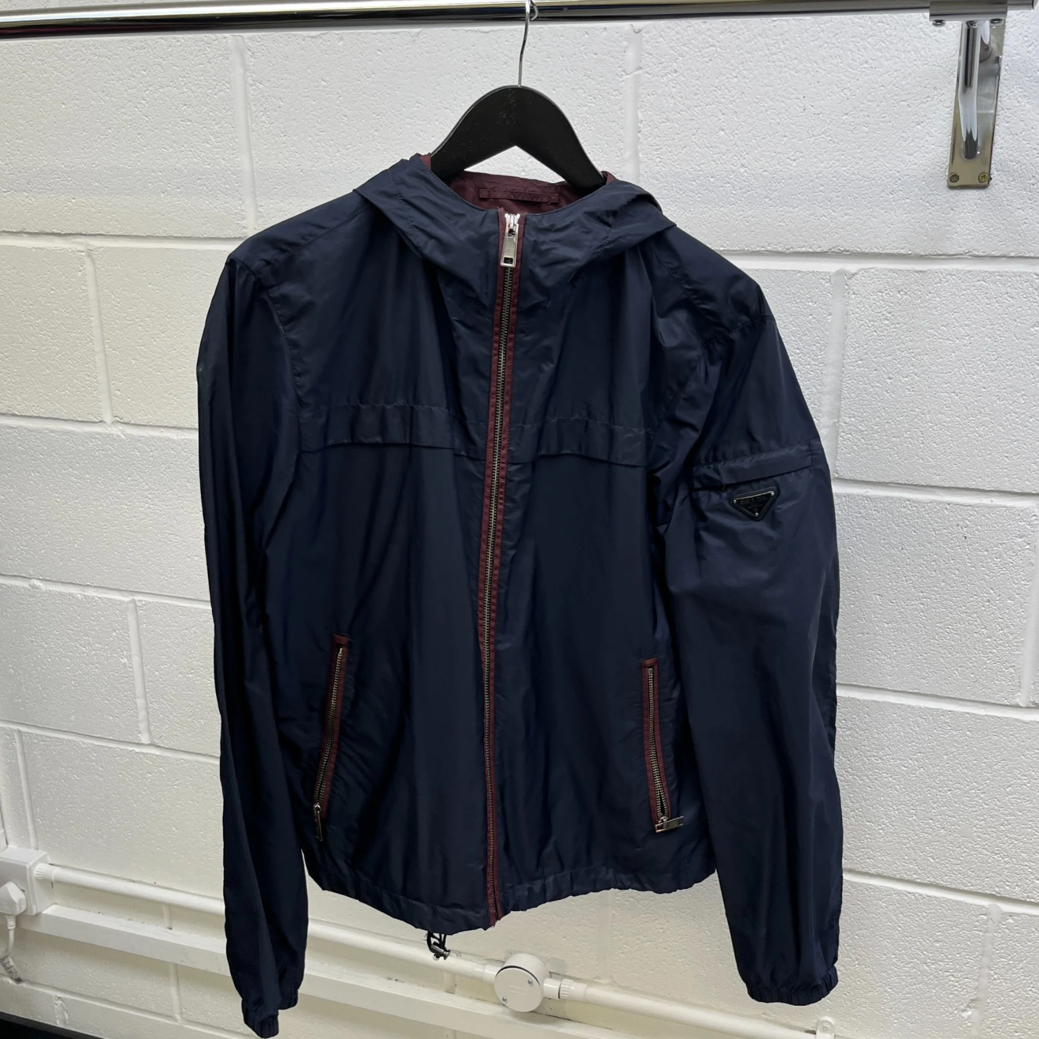 Men's Plaque Logo Windbreaker Black Size IT 50 / L - Image 8