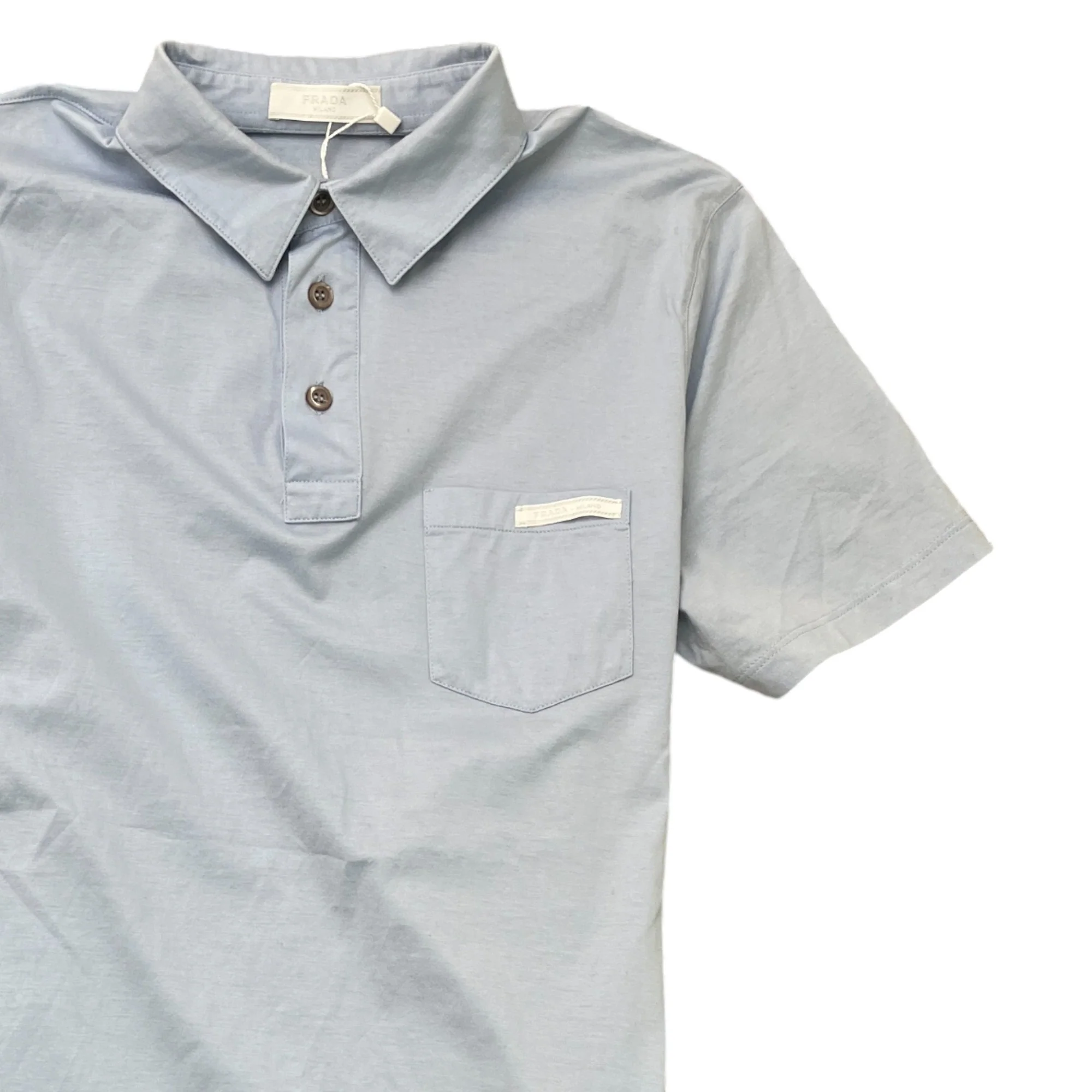 Men's Pocket Logo Polo Shirt Blue Size S - Image 3