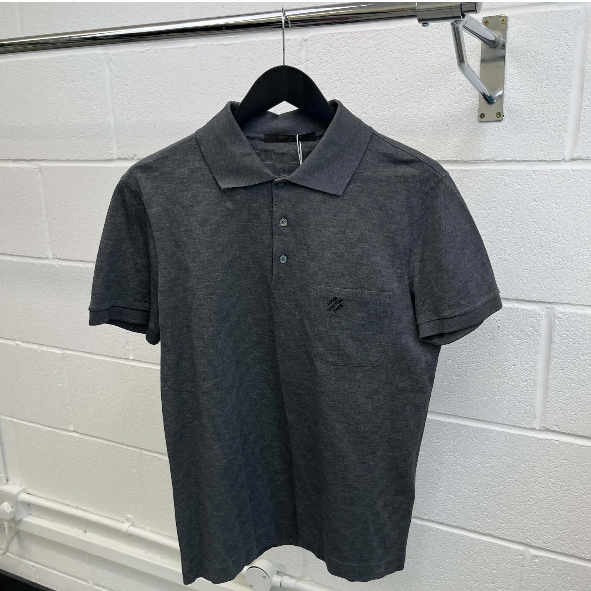 Men's Pocket Logo T-Shirt Grey Size S - Image 8