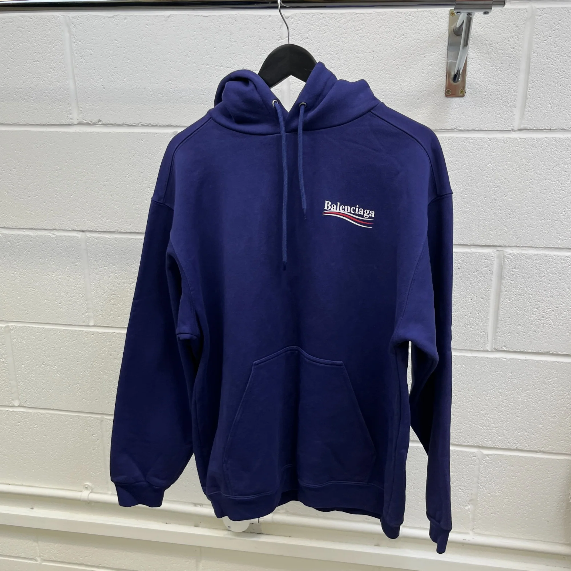 Men's Political Logo Hoodie Purple Size M - Image 8