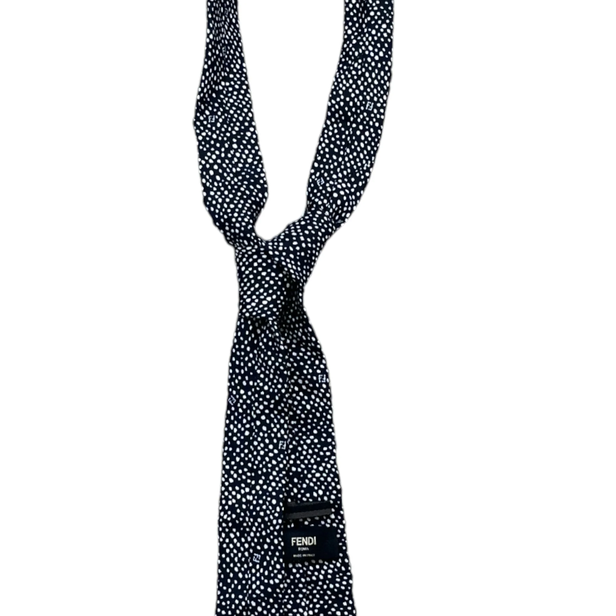Men's Polkadot Tie Black - Image 4