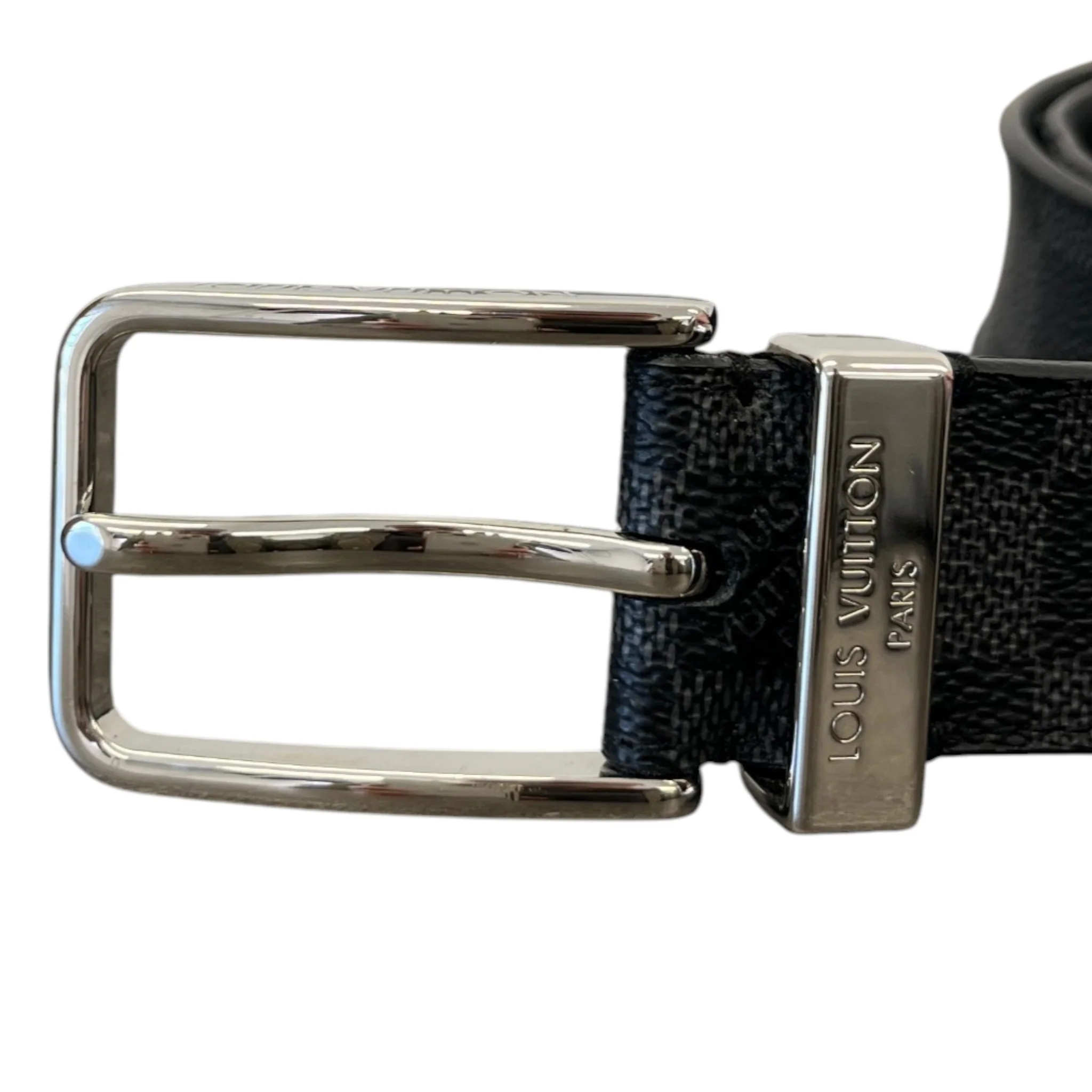Men's Pont Neuf Damier Graphite Belt Black Size Waist 38" - Image 5