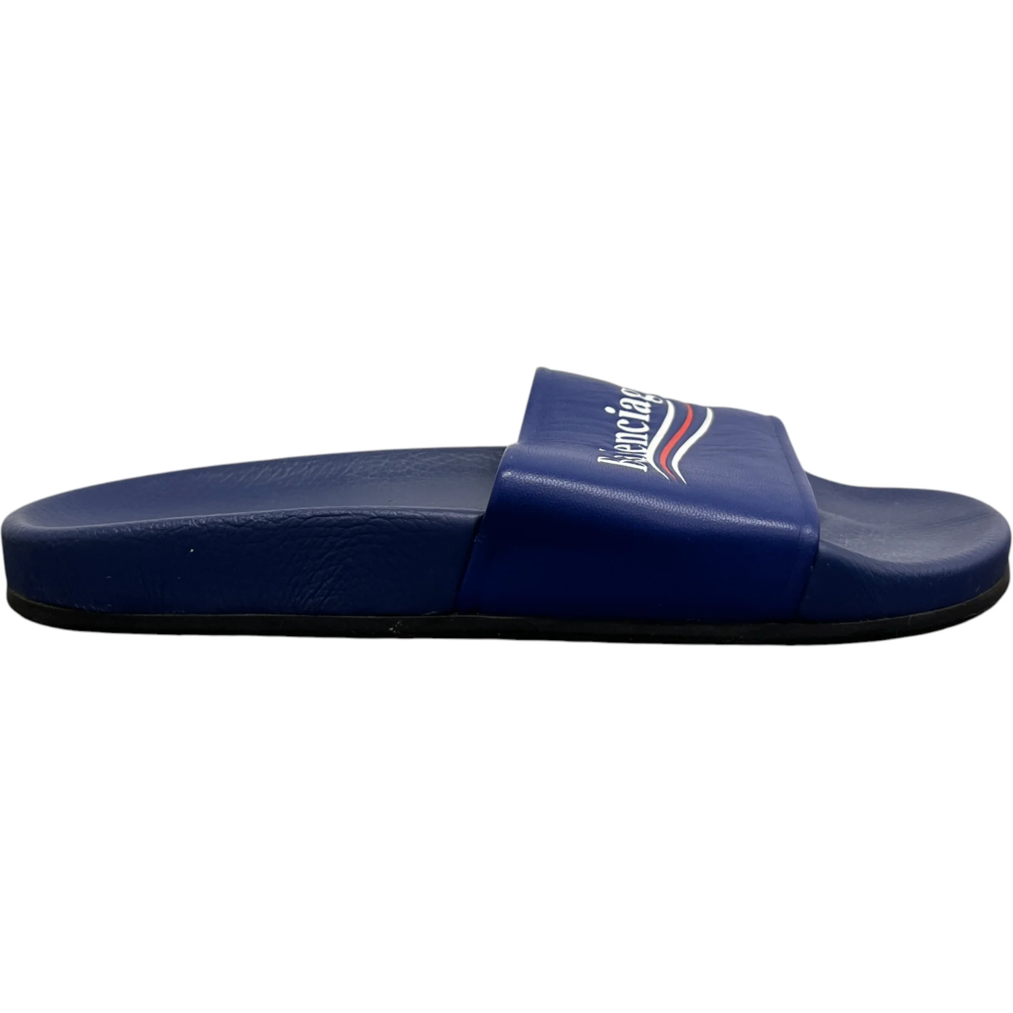 Men's Pool Political Logo Slides Blue Size EU 41 / UK 7